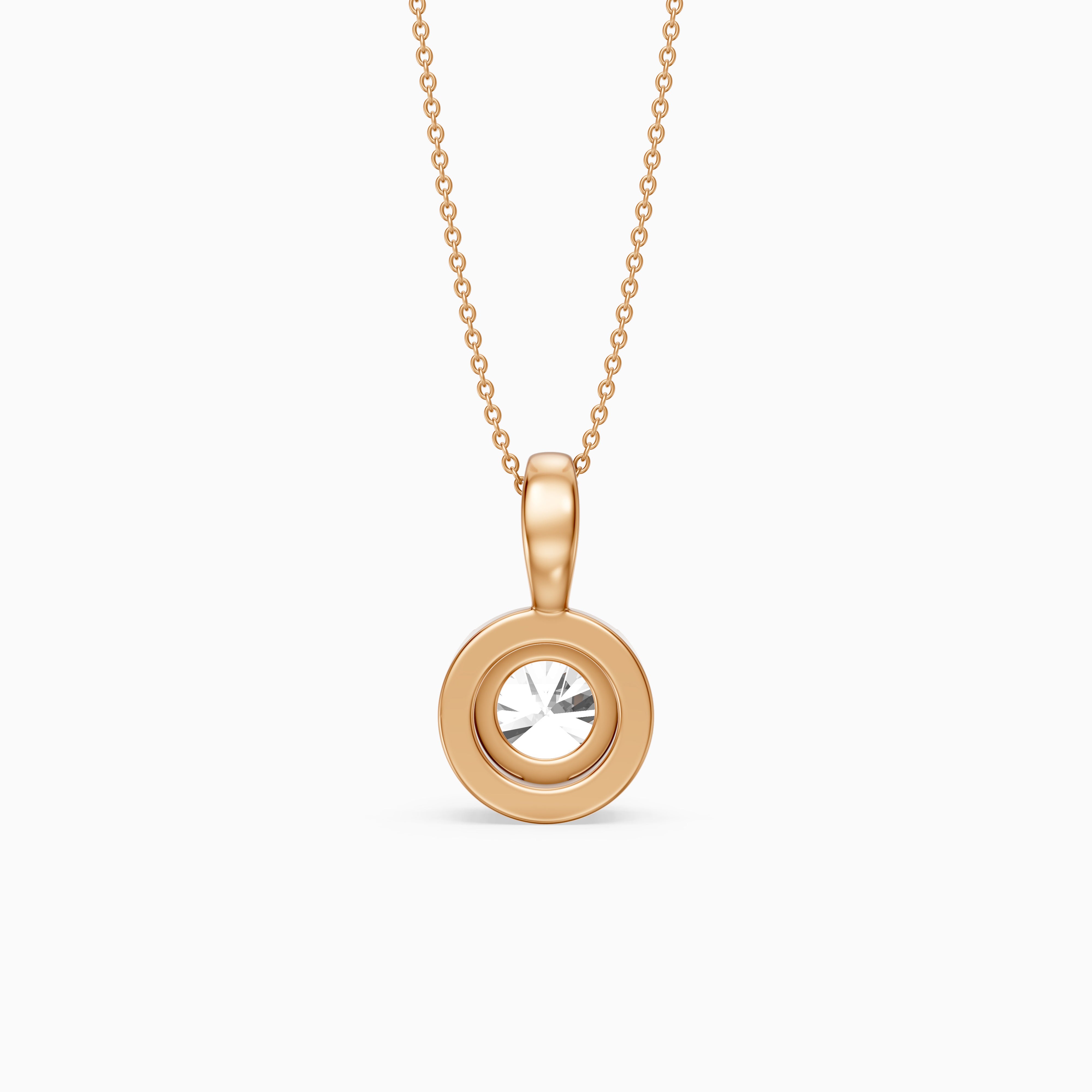 Morgan Round Lab Grown Diamond Half Bezel Solitaire Pendant