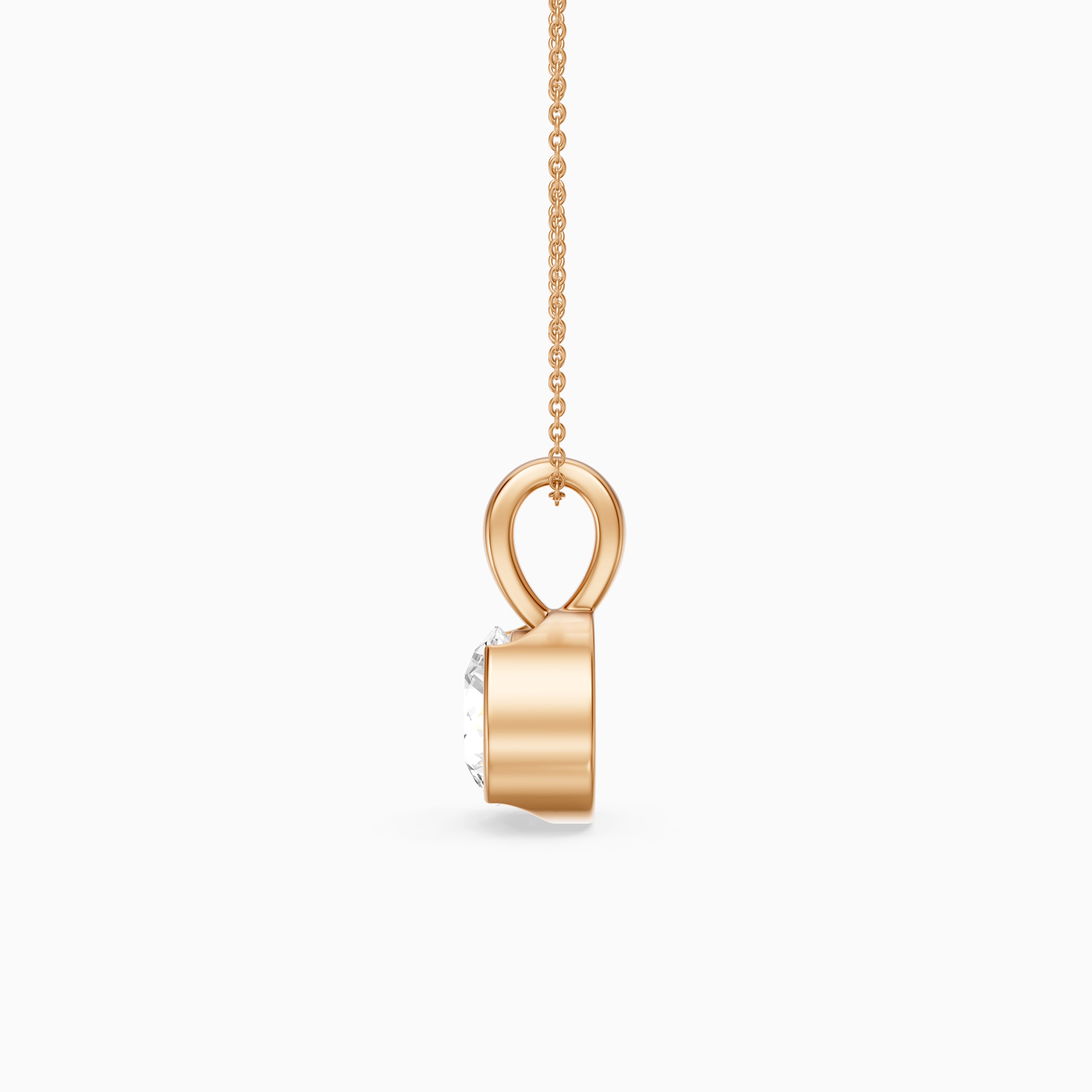 Morgan Round Lab Grown Diamond Half Bezel Solitaire Pendant