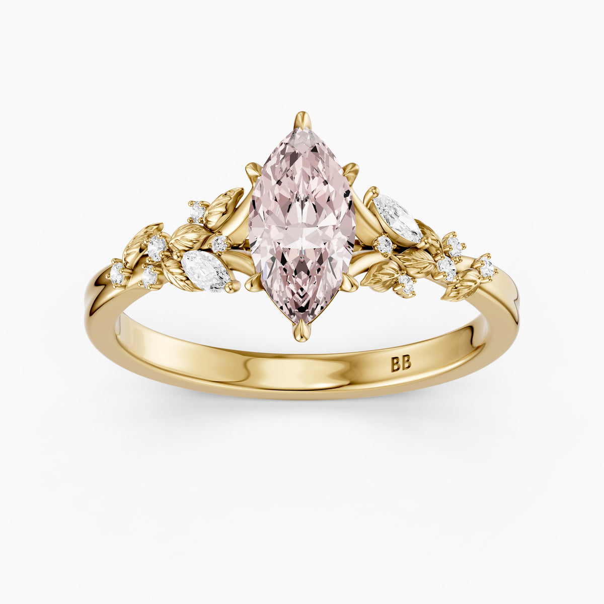 Beatrix Nature Inspired Marquise Pink Lab Grown Diamond Flower Ring