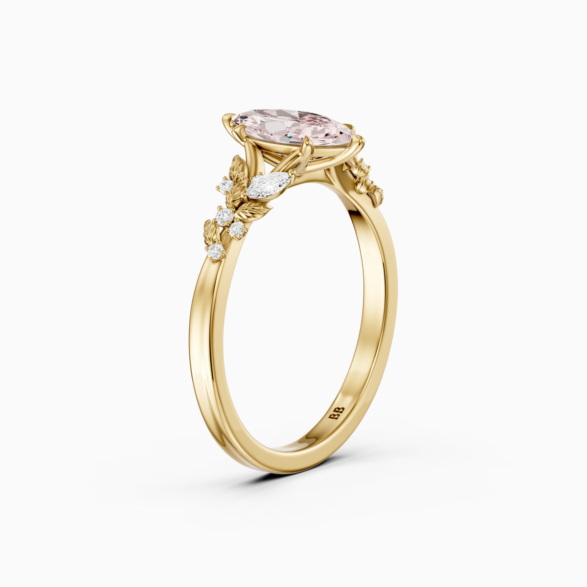 Beatrix Nature Inspired Marquise Pink Lab Grown Diamond Flower Ring