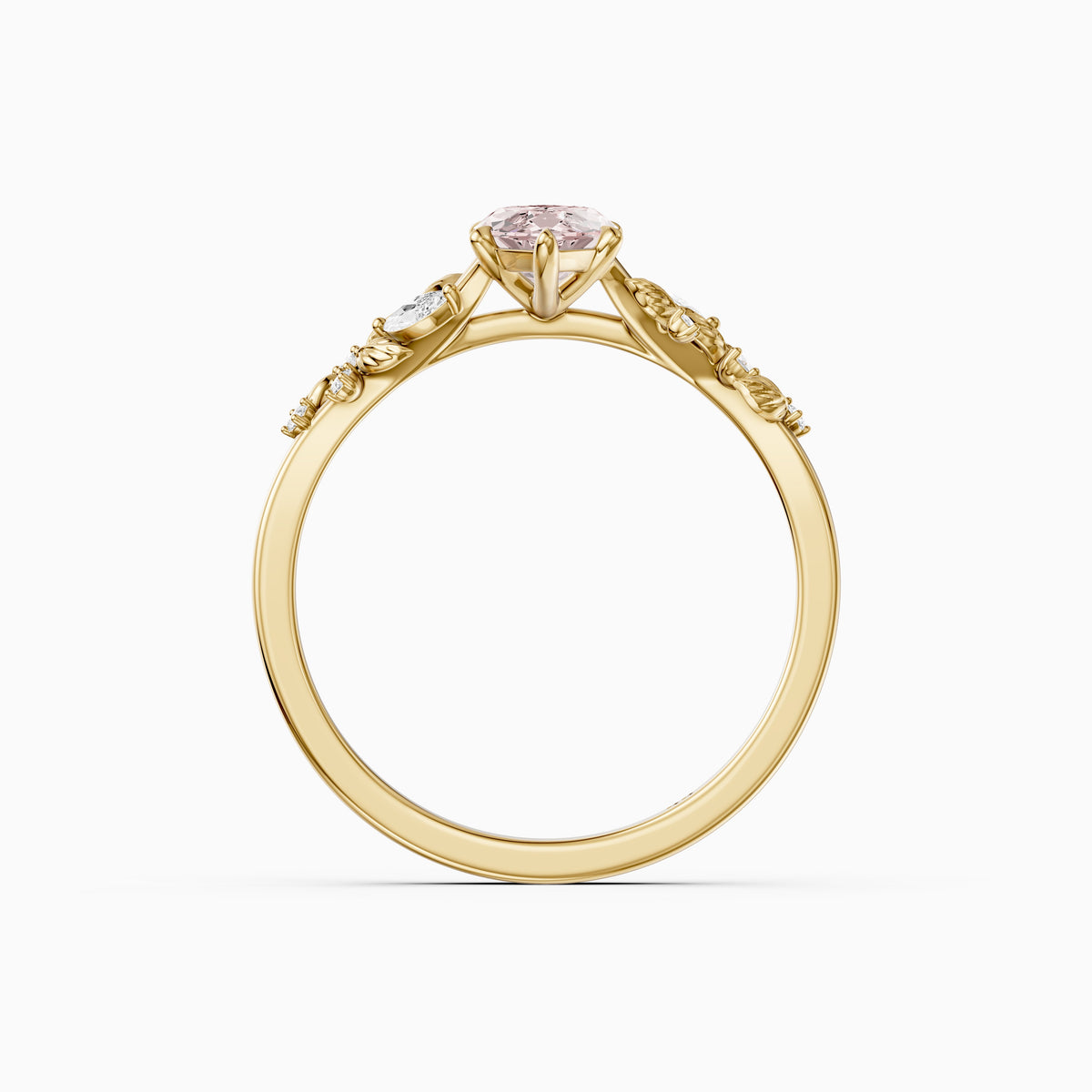 Beatrix Nature Inspired Marquise Pink Lab Grown Diamond Flower Ring