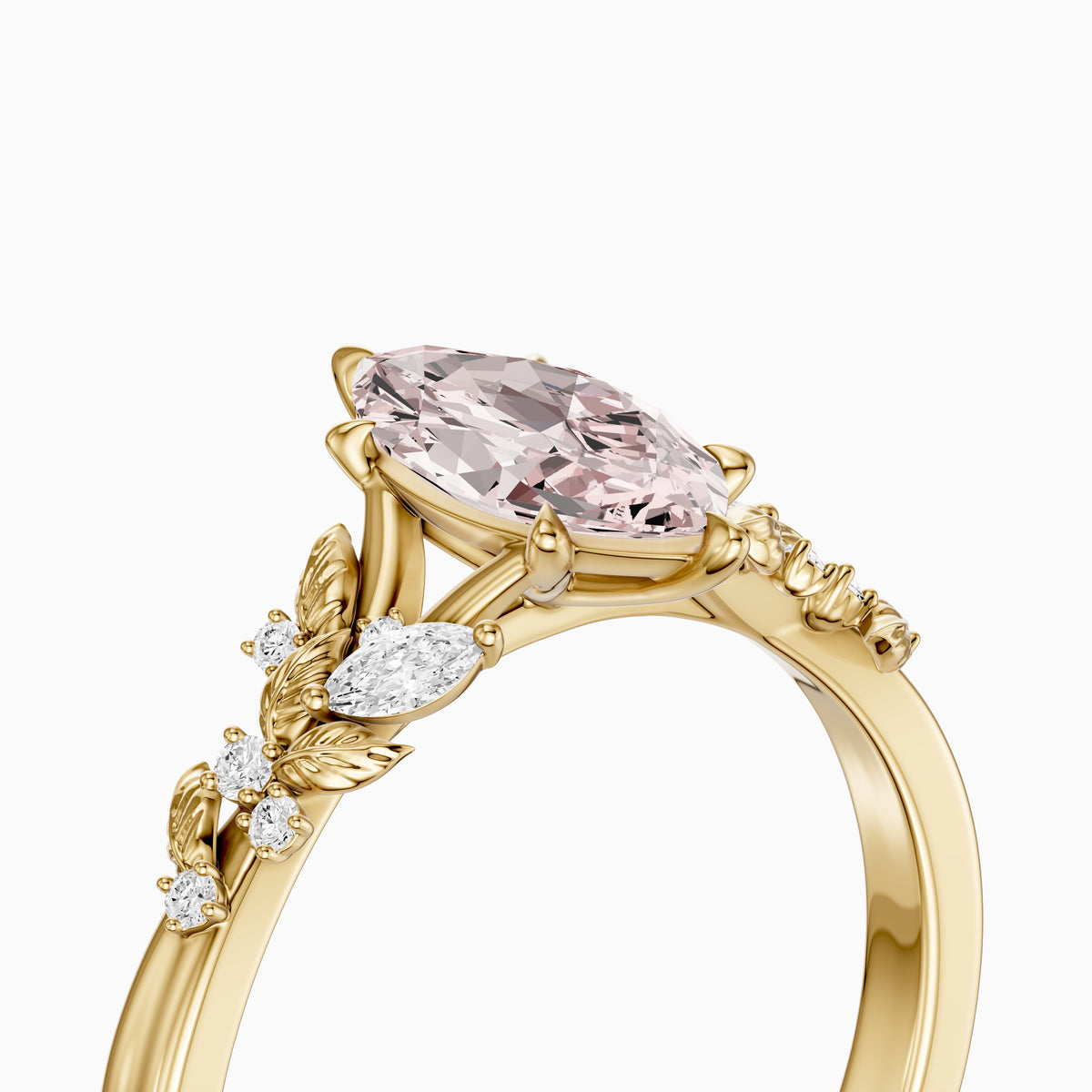 Beatrix Nature Inspired Marquise Pink Lab Grown Diamond Flower Ring