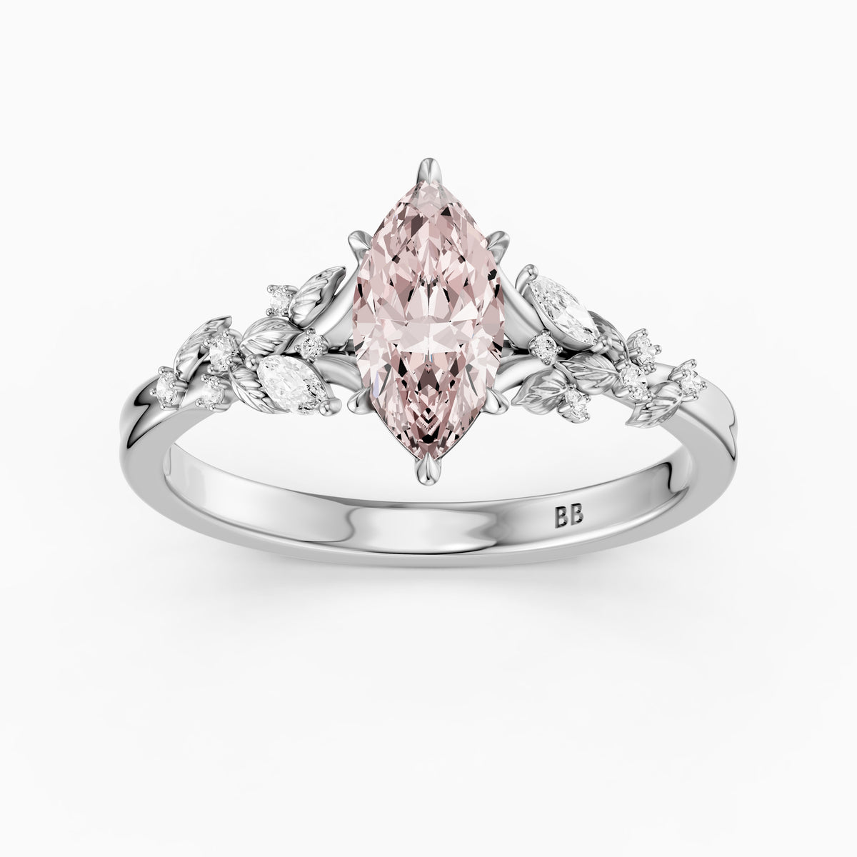 Beatrix Nature Inspired Marquise Pink Lab Grown Diamond Flower Ring