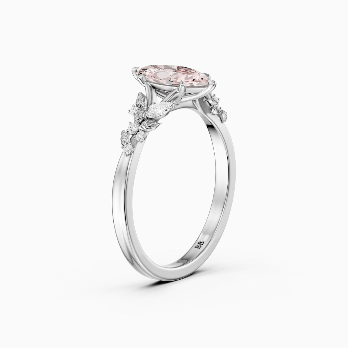 Beatrix Nature Inspired Marquise Pink Lab Grown Diamond Flower Ring