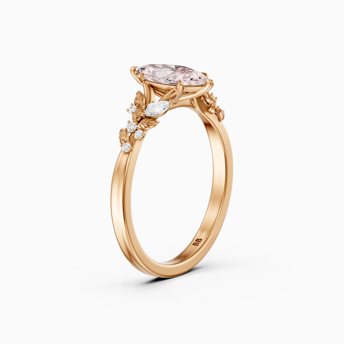 Beatrix Nature Inspired Marquise Pink Lab Grown Diamond Flower Ring