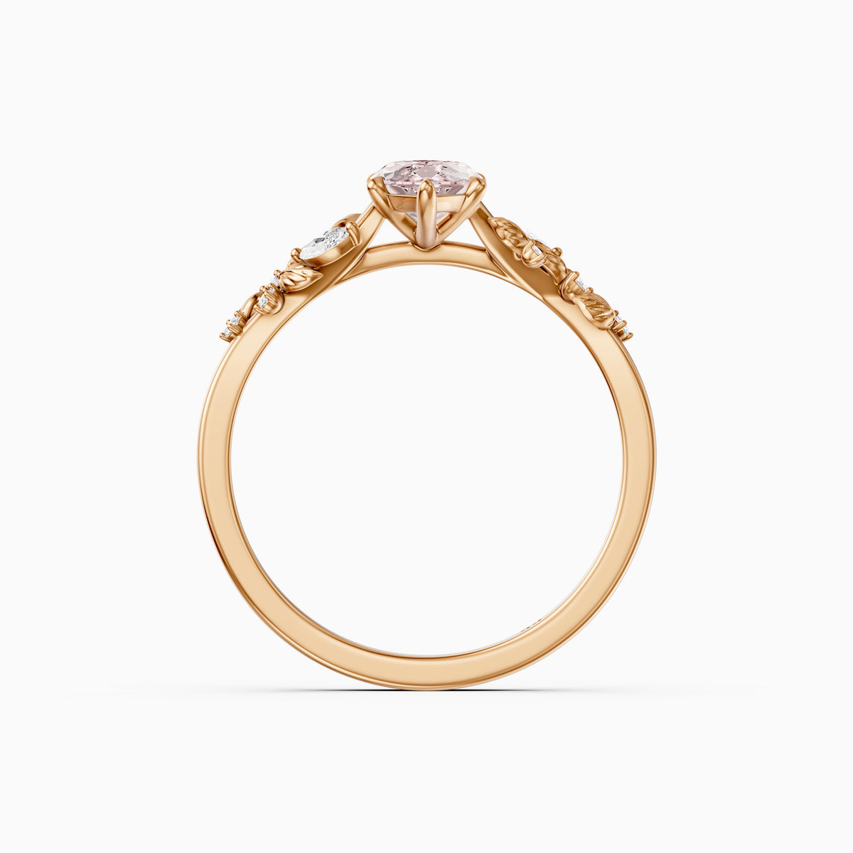Beatrix Nature Inspired Marquise Pink Lab Grown Diamond Flower Ring