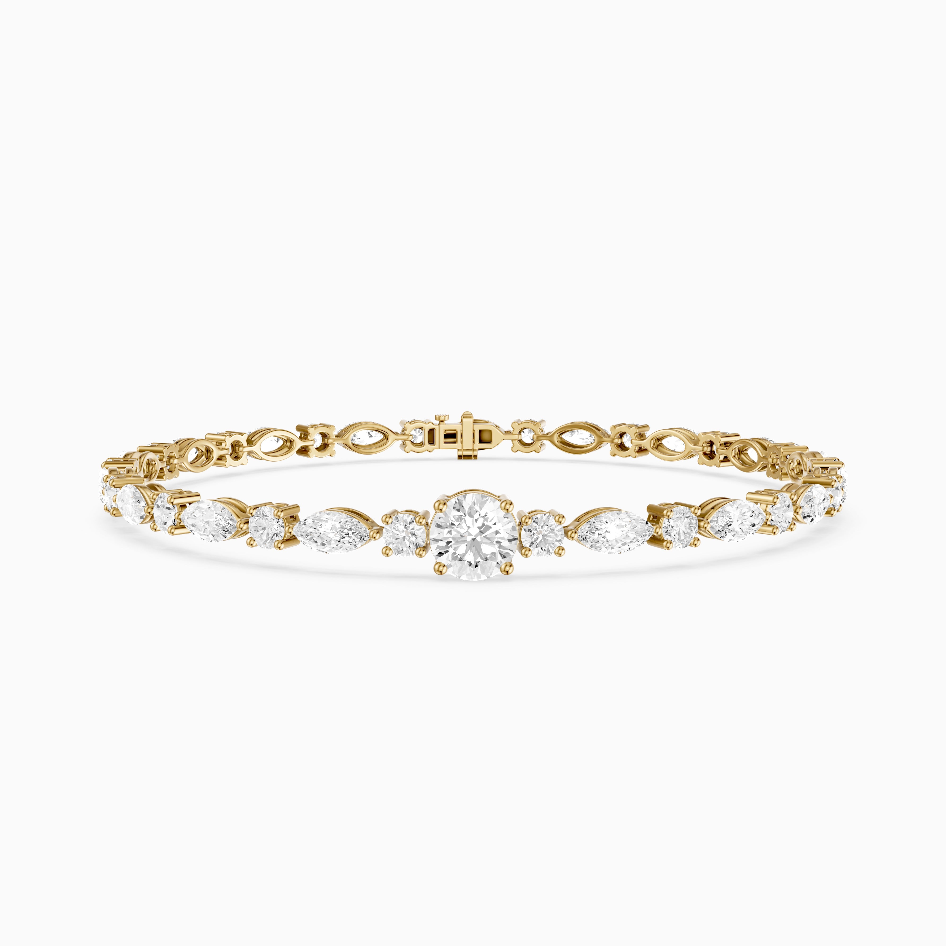 Kylee Round and Marquise Lab Grown Diamond Tennis Bracelet