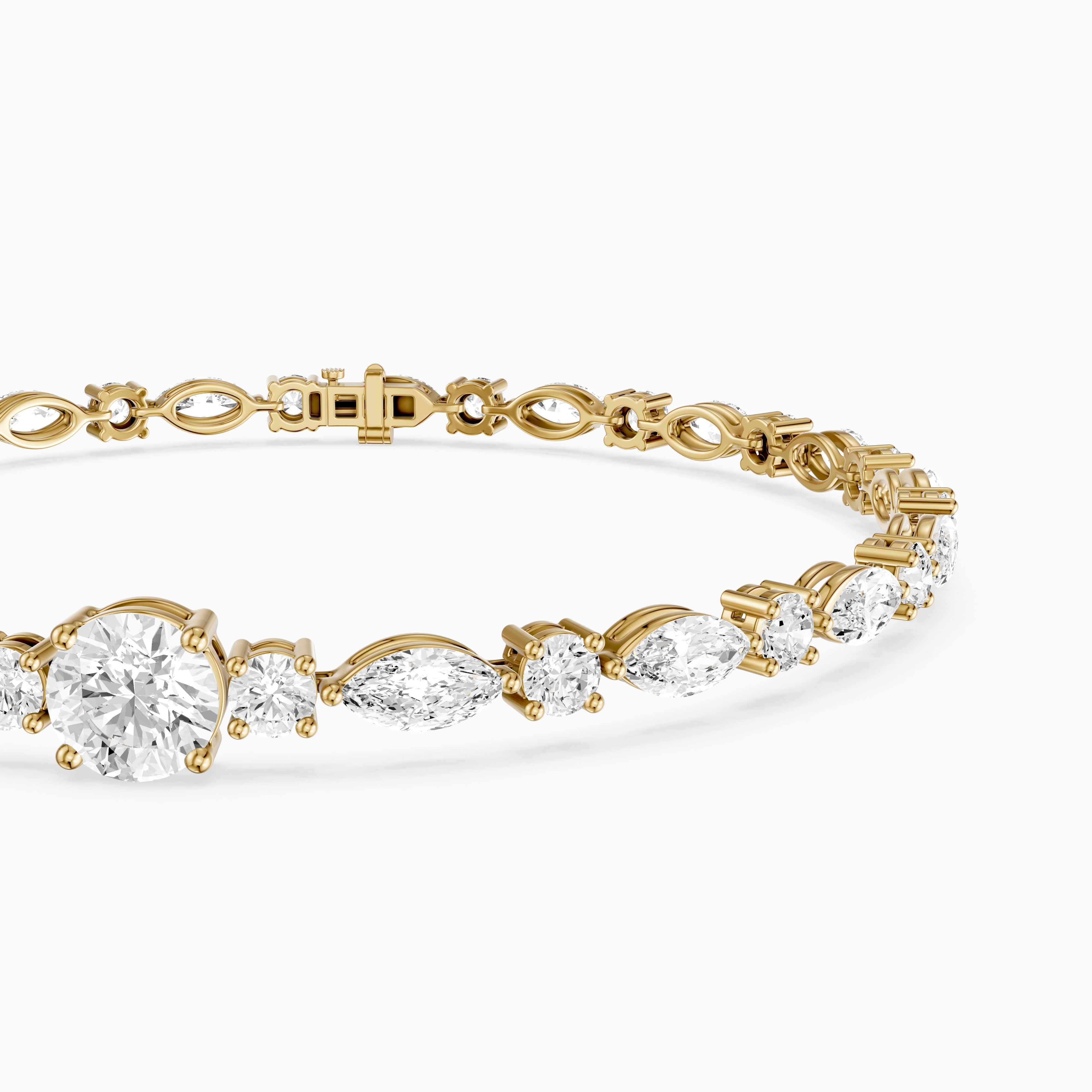 Kylee Round and Marquise Lab Grown Diamond Tennis Bracelet