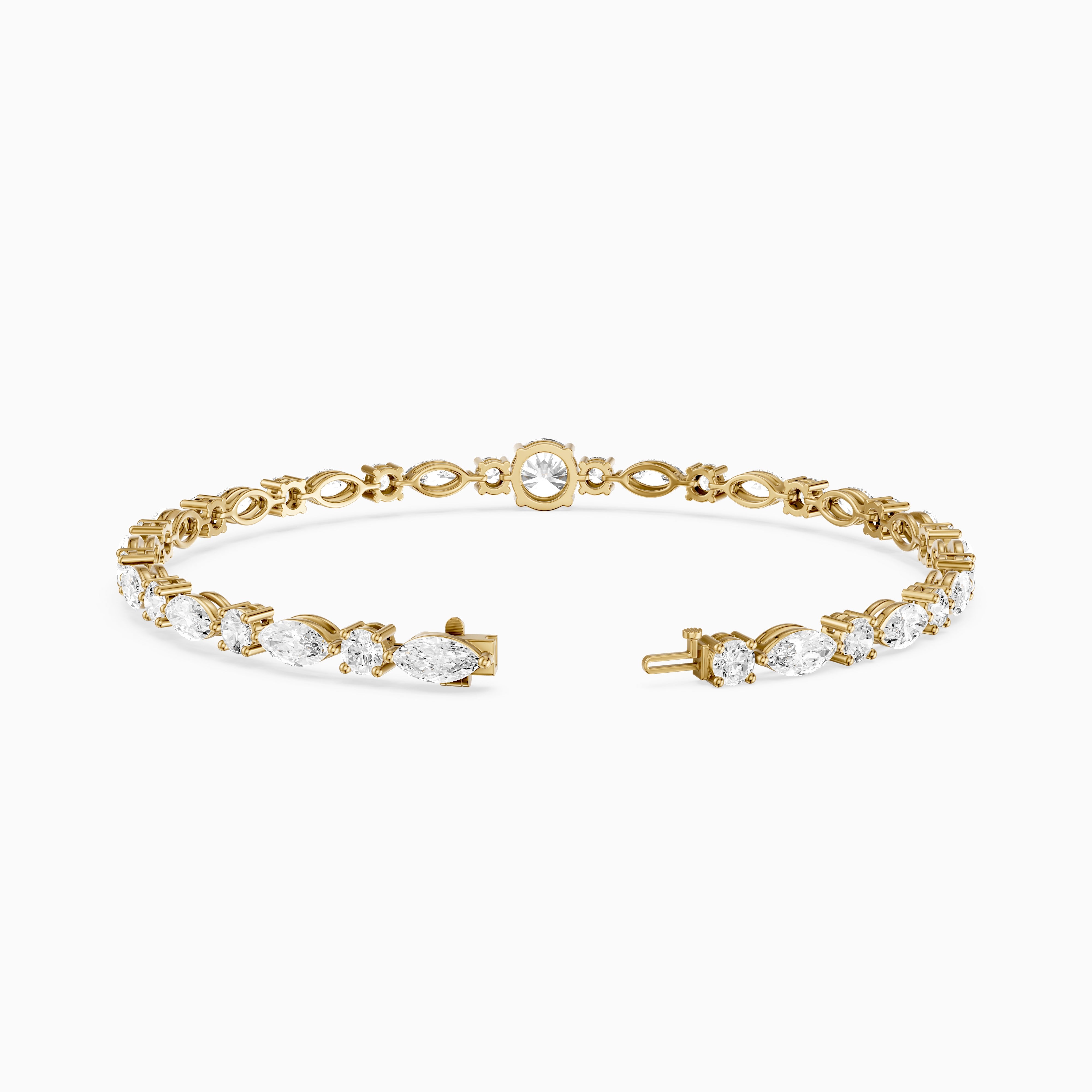 Kylee Round and Marquise Lab Grown Diamond Tennis Bracelet