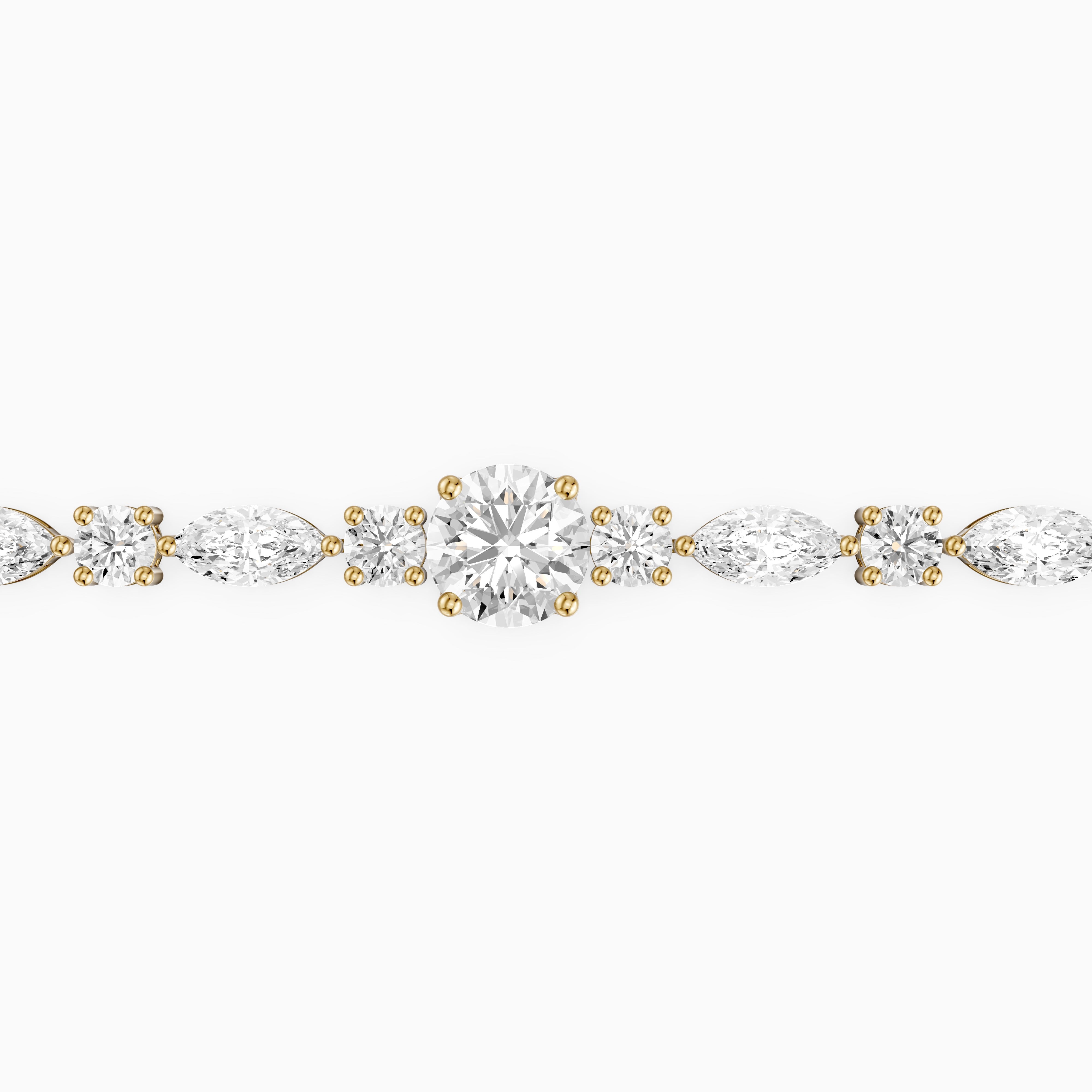 Kylee Round and Marquise Lab Grown Diamond Tennis Bracelet
