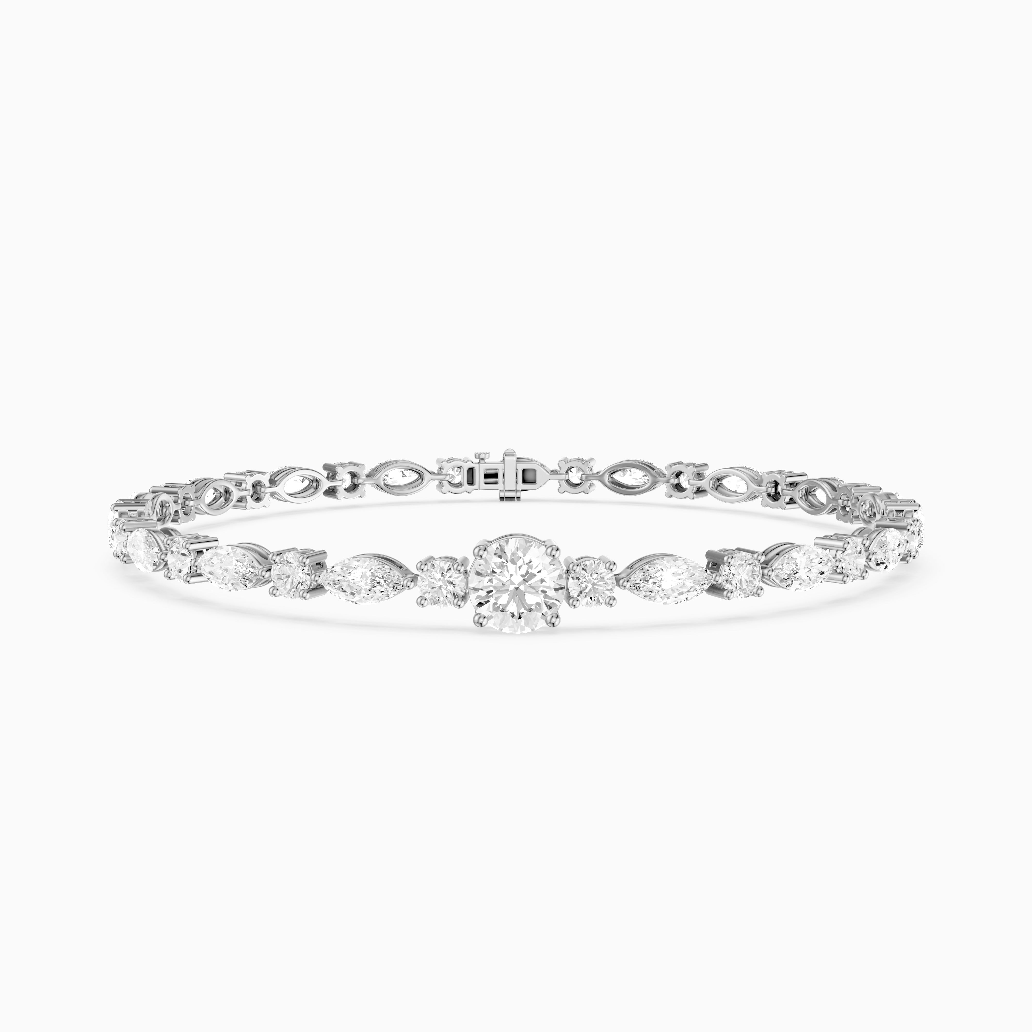 Kylee Round and Marquise Lab Grown Diamond Tennis Bracelet