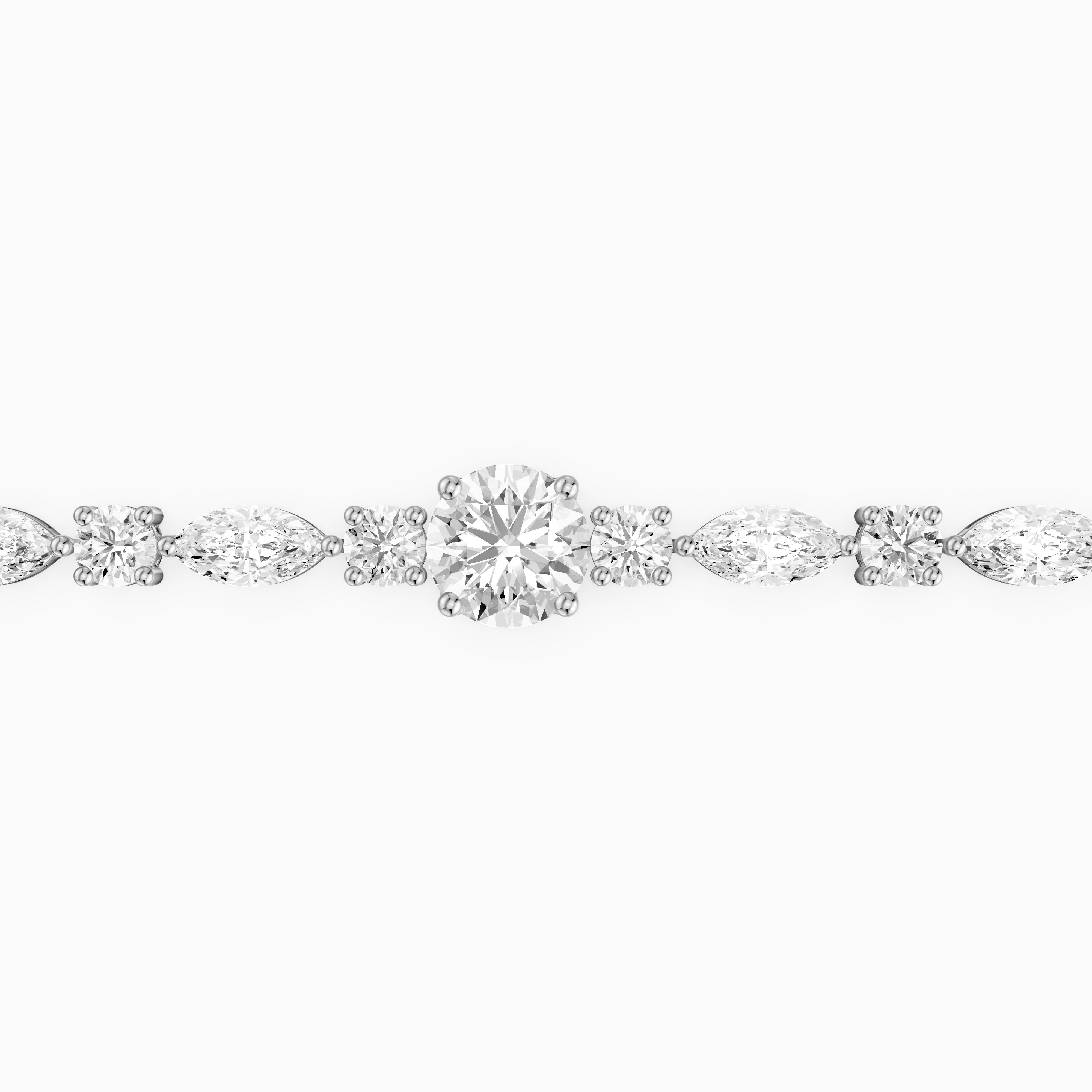 Kylee Round and Marquise Lab Grown Diamond Tennis Bracelet