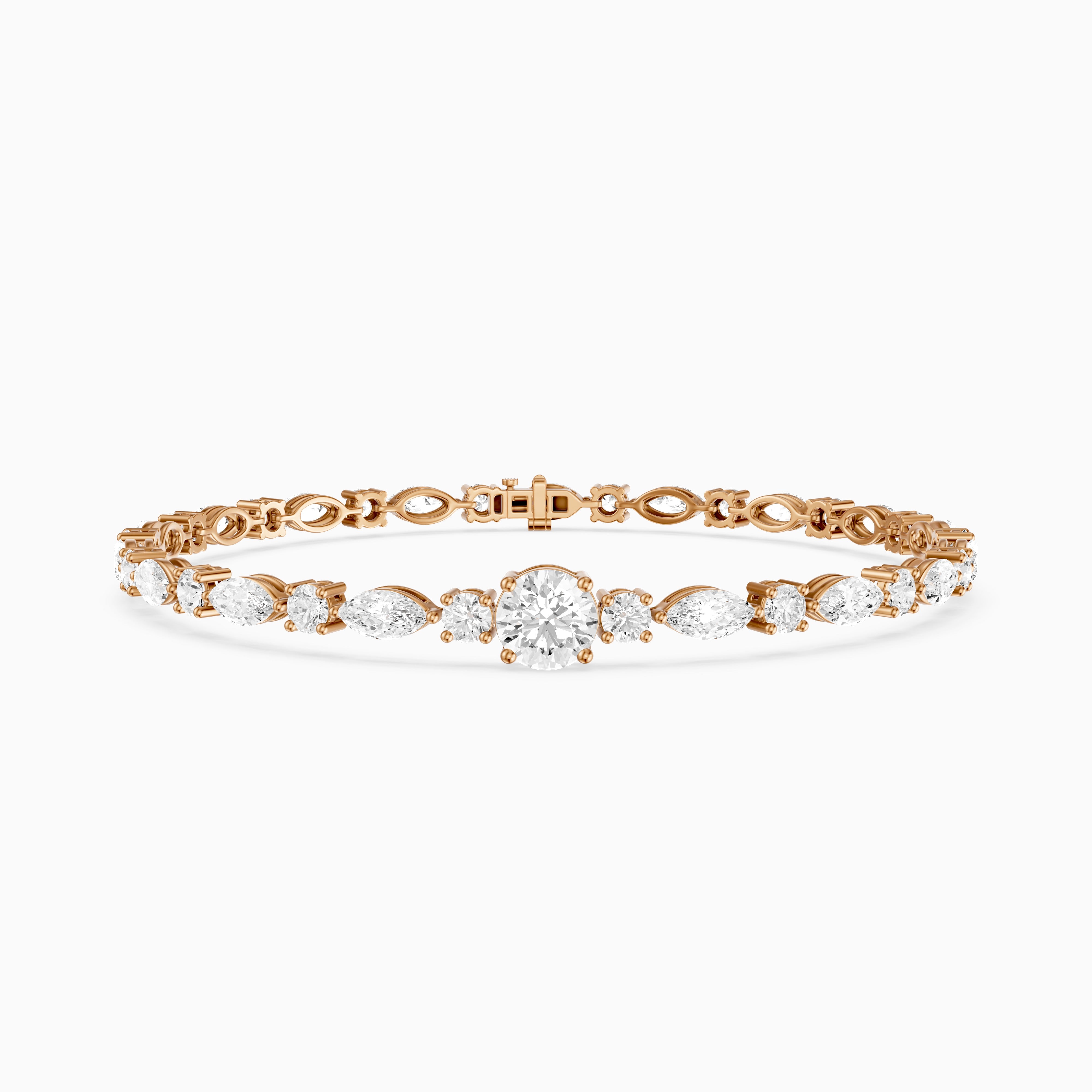 Kylee Round and Marquise Lab Grown Diamond Tennis Bracelet