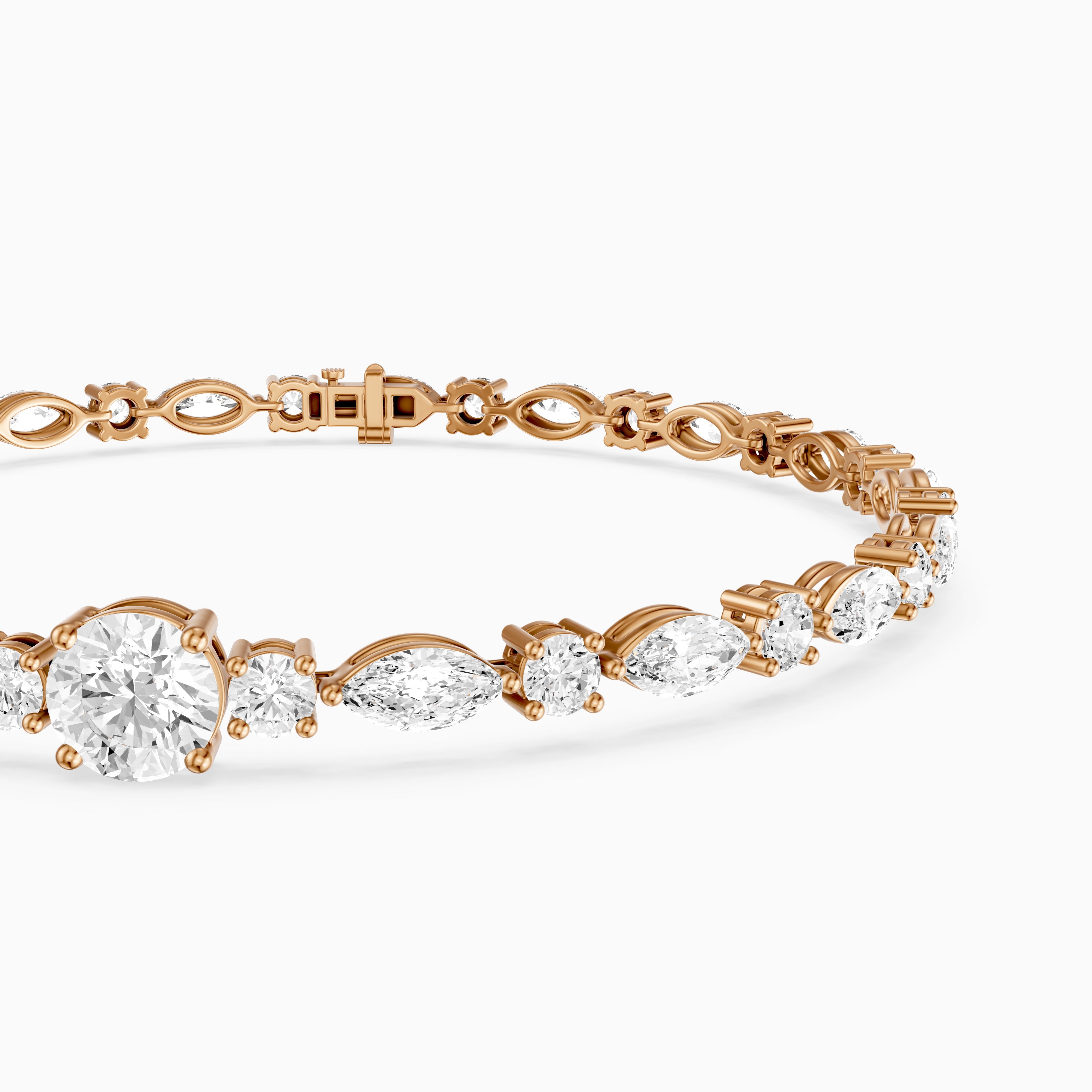 Kylee Round and Marquise Lab Grown Diamond Tennis Bracelet
