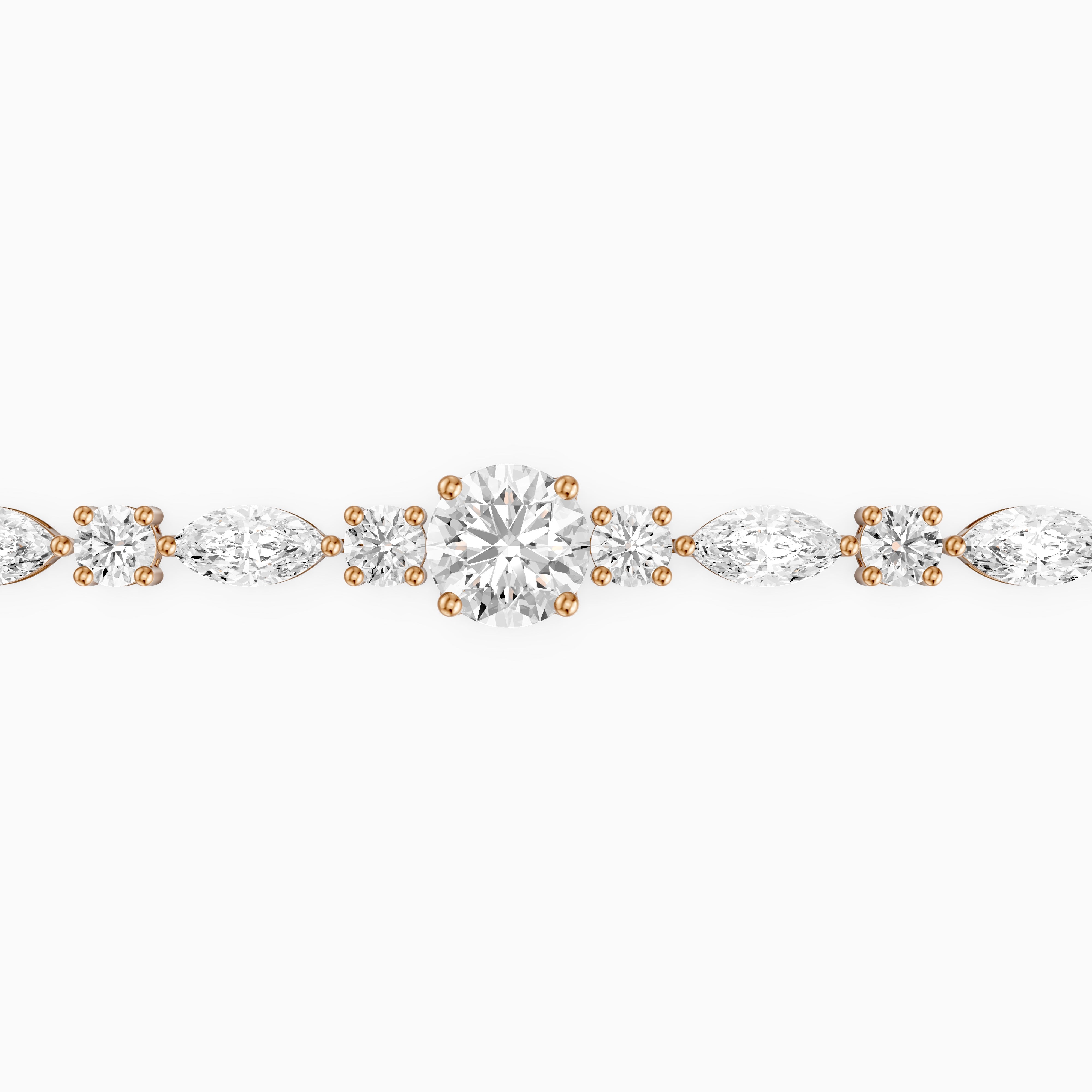 Kylee Round and Marquise Lab Grown Diamond Tennis Bracelet