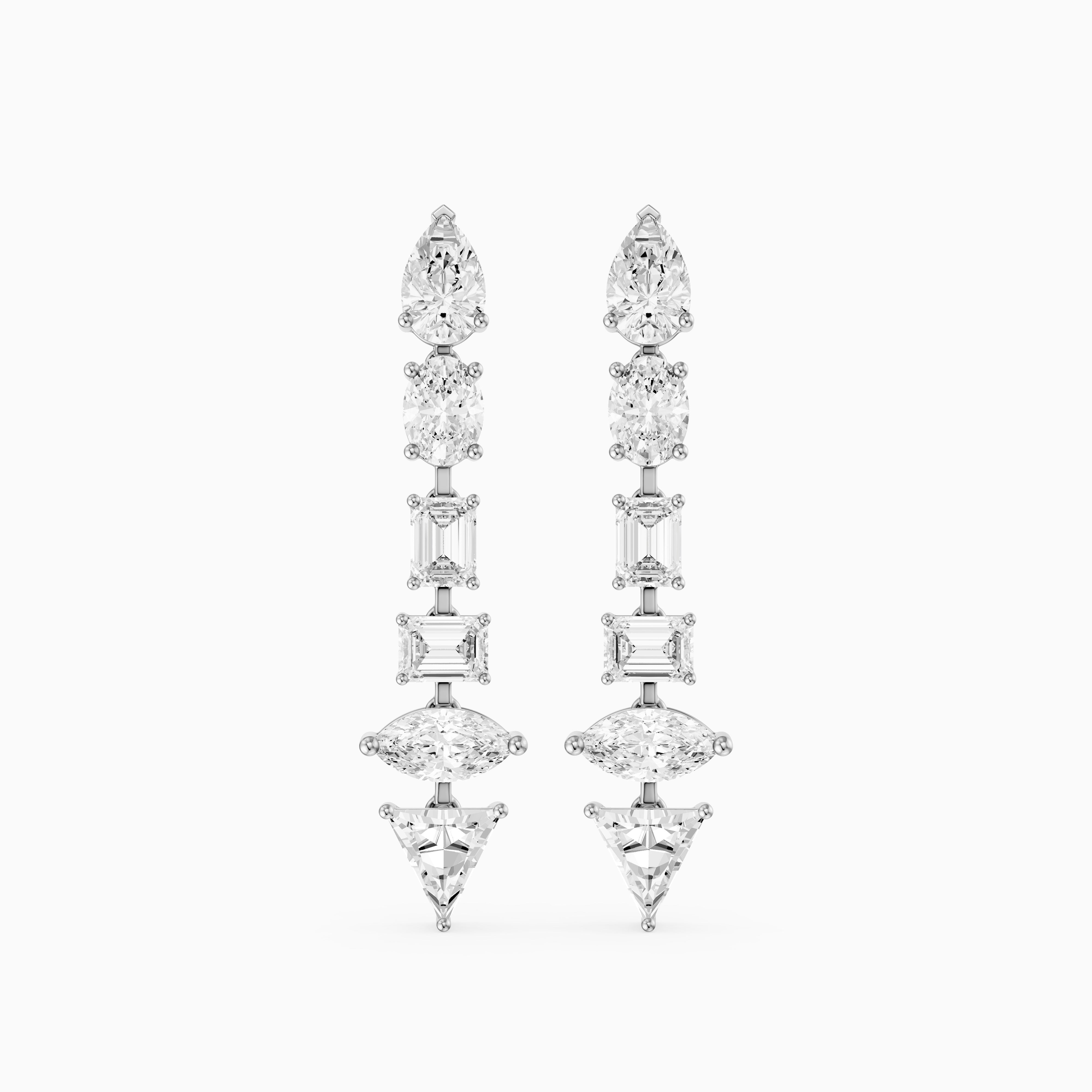 Dorian Multi Shape Lab Grown Diamond Linear Drop Earrings