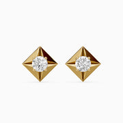 WilmaRound Cut Lab Grown Diamond Kite Bezel Stud Earrings