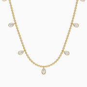 Leslie Pear Lab Grown Diamond Bezel Station Chain Necklace