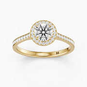 Marlie Round Cut Halo Channel Set Lab Grown Diamond Ring