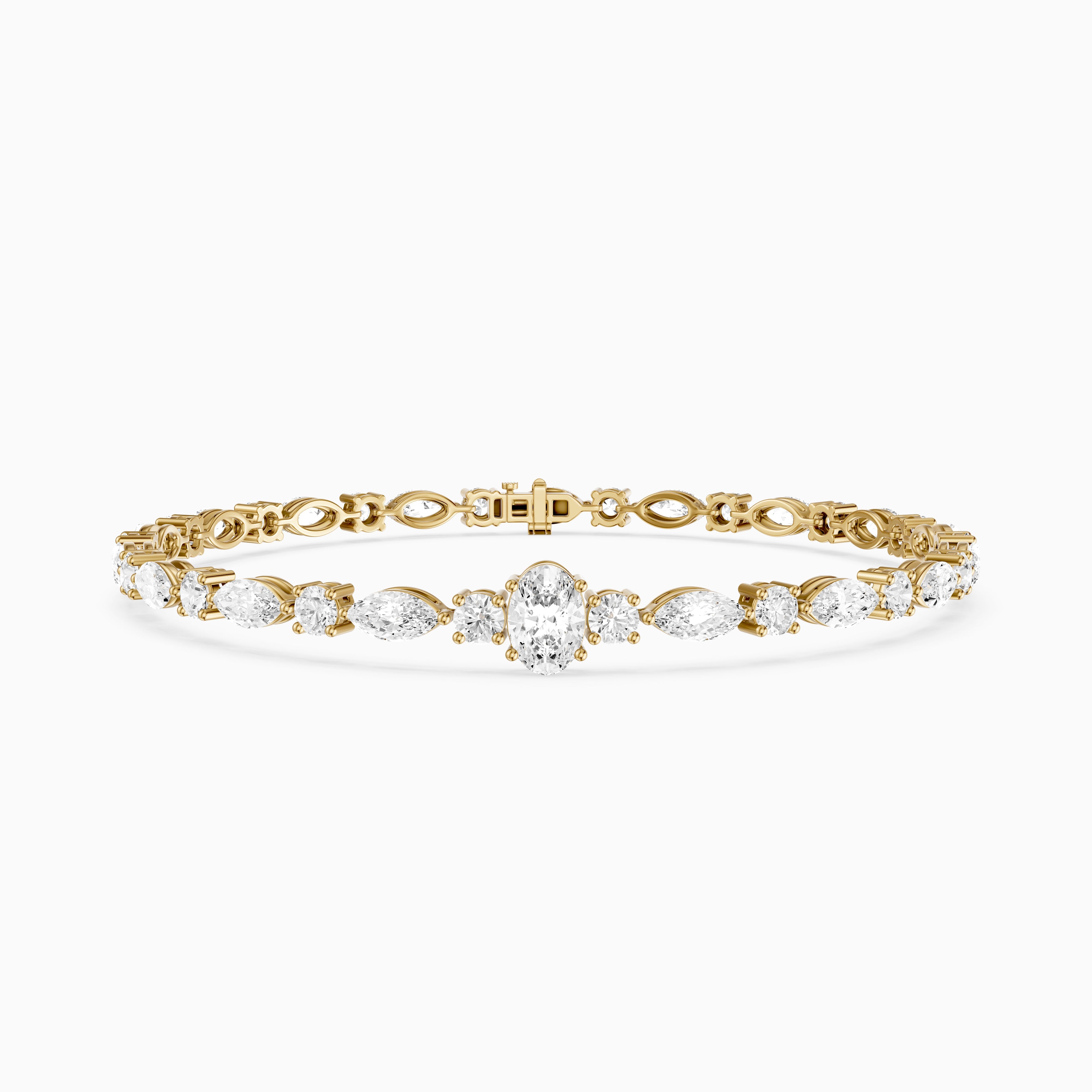 Elina Oval, Round and Marquise Lab Grown Diamond Tennis Bracelet