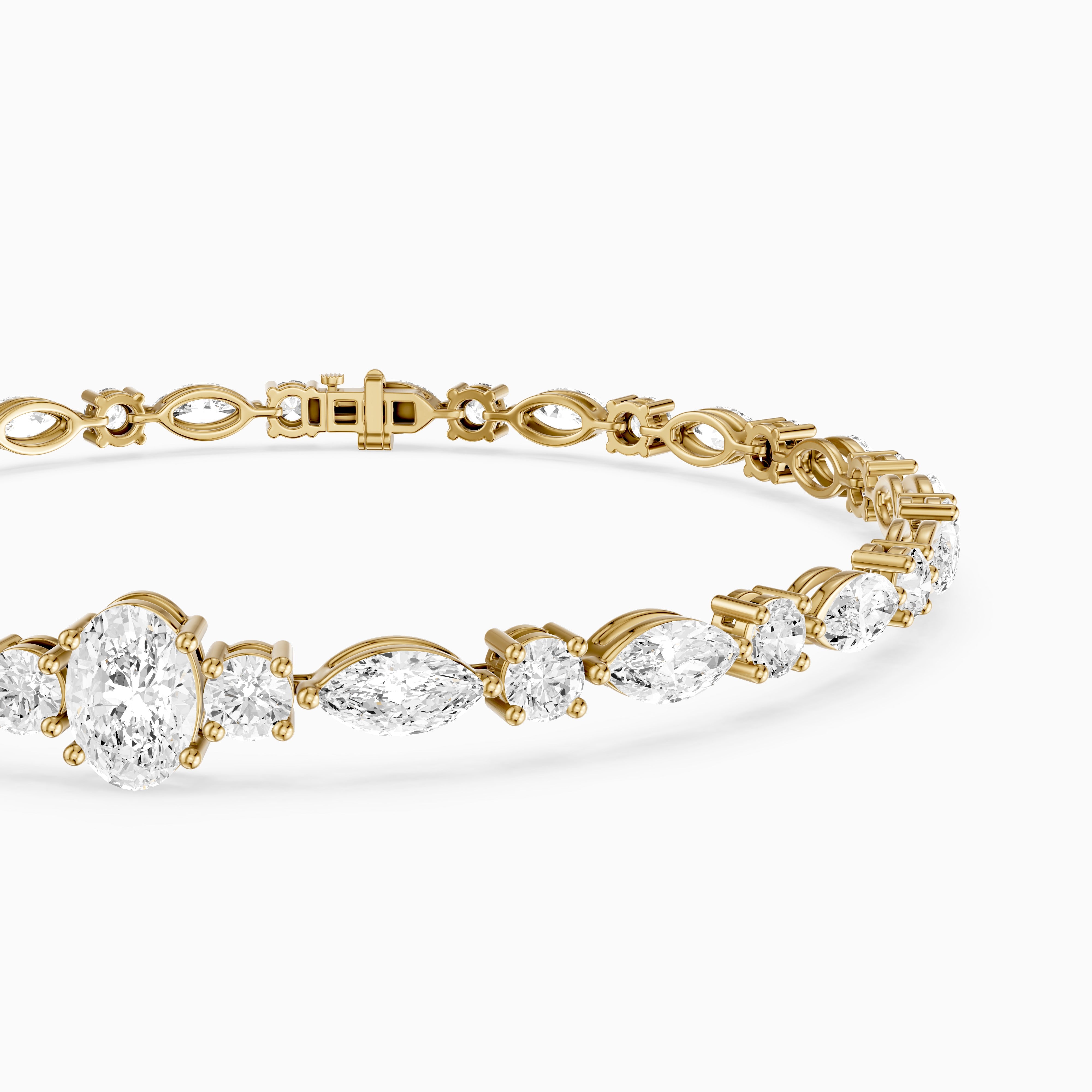 Elina Oval, Round and Marquise Lab Grown Diamond Tennis Bracelet