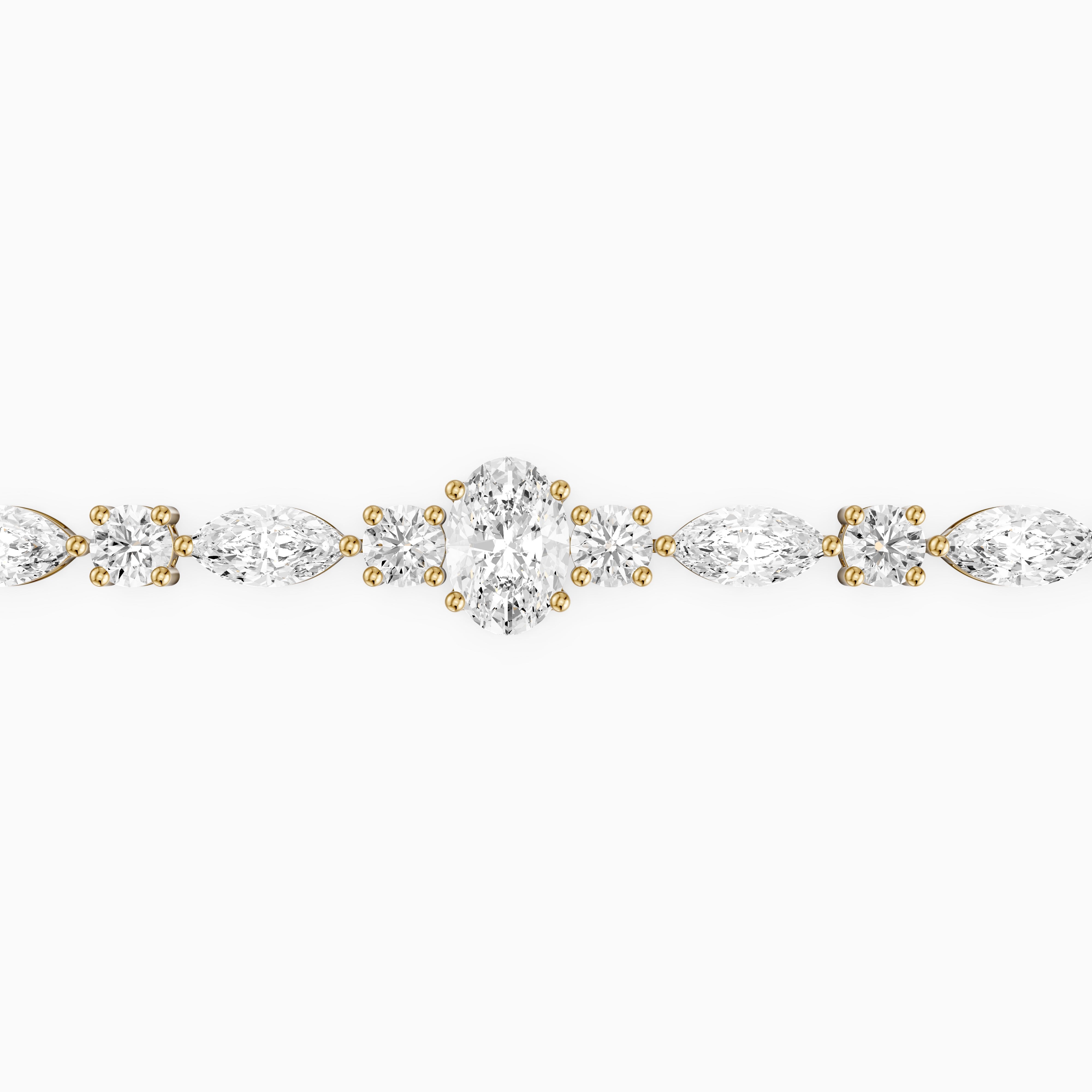 Elina Oval, Round and Marquise Lab Grown Diamond Tennis Bracelet