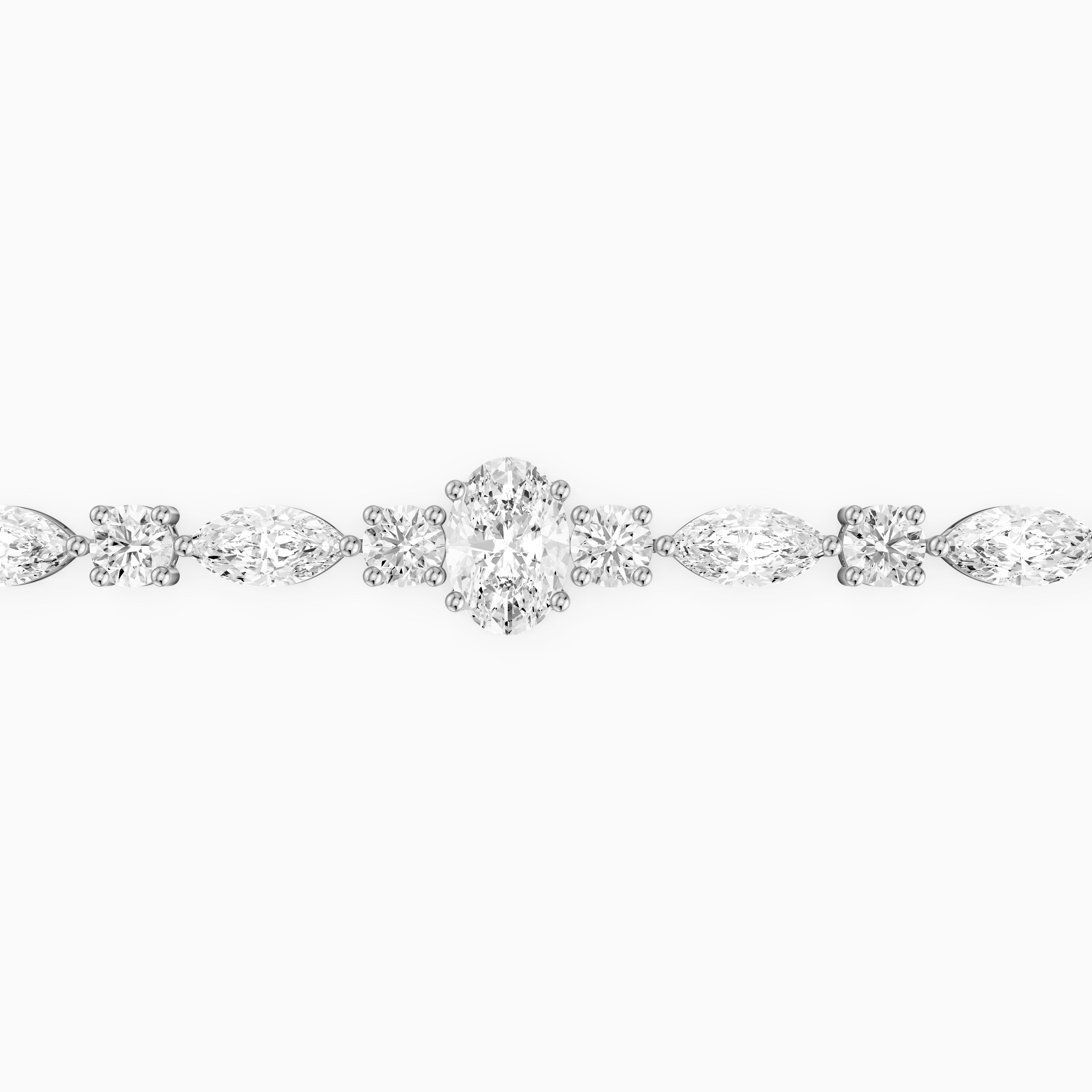 Elina Oval, Round and Marquise Lab Grown Diamond Tennis Bracelet