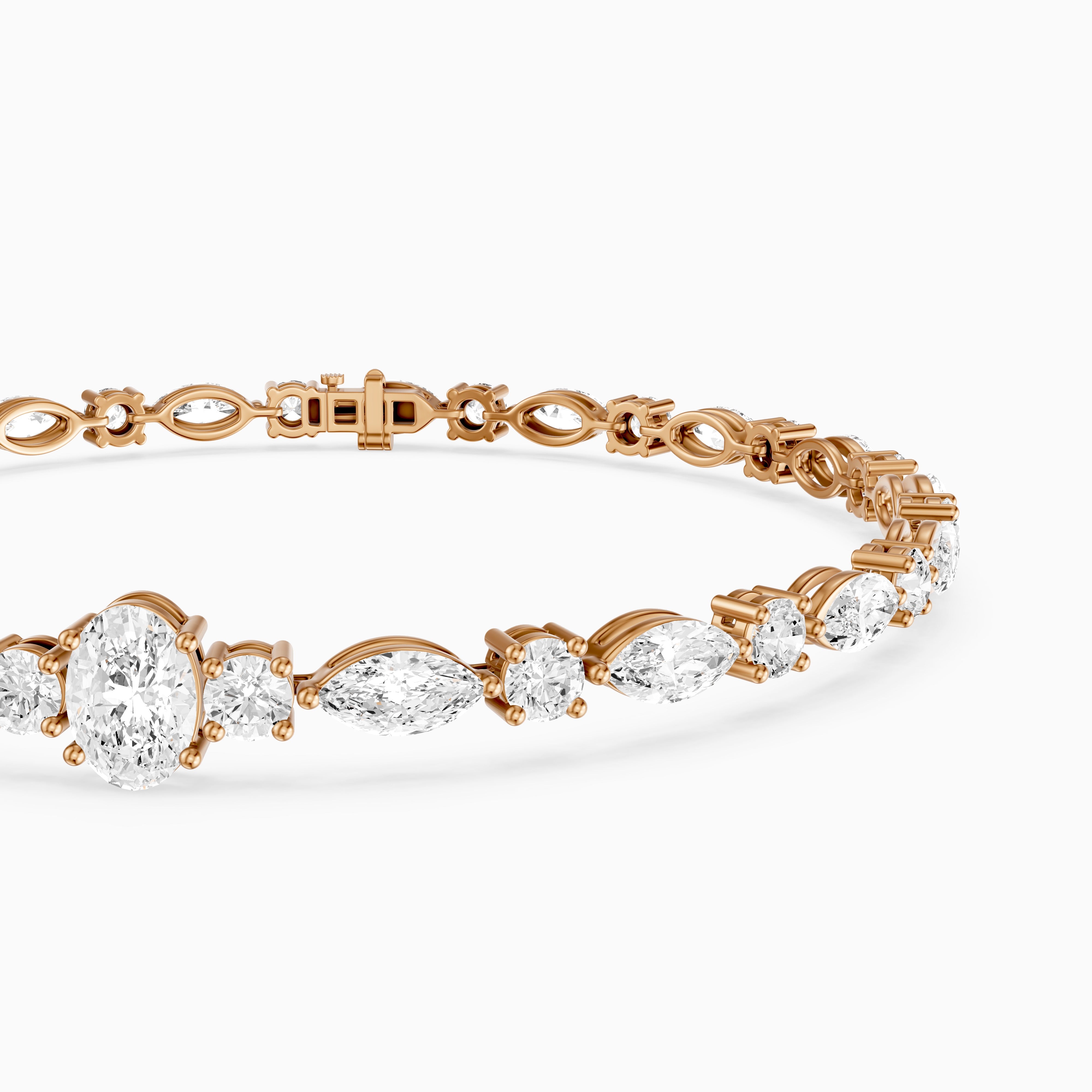 Elina Oval, Round and Marquise Lab Grown Diamond Tennis Bracelet