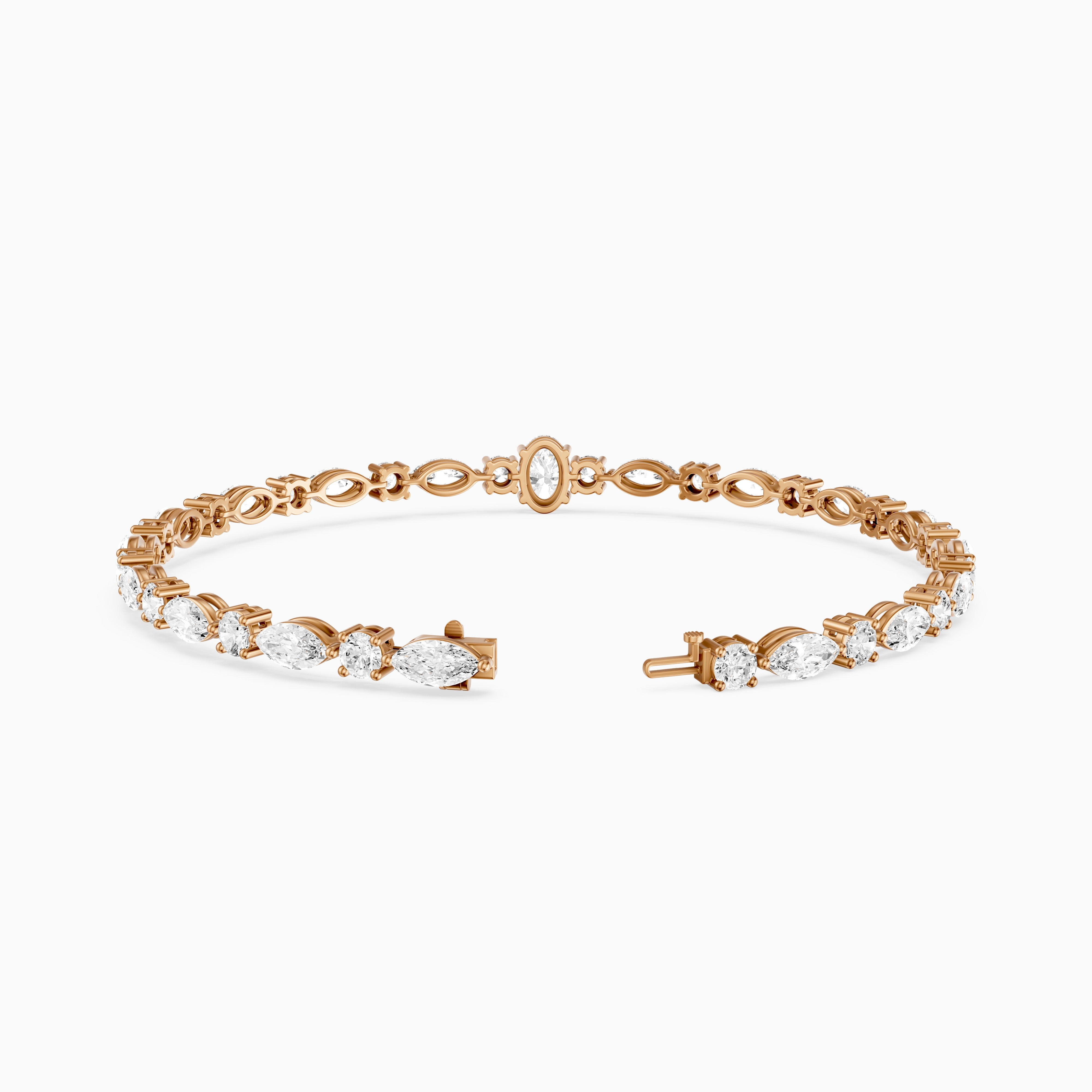 Elina Oval, Round and Marquise Lab Grown Diamond Tennis Bracelet