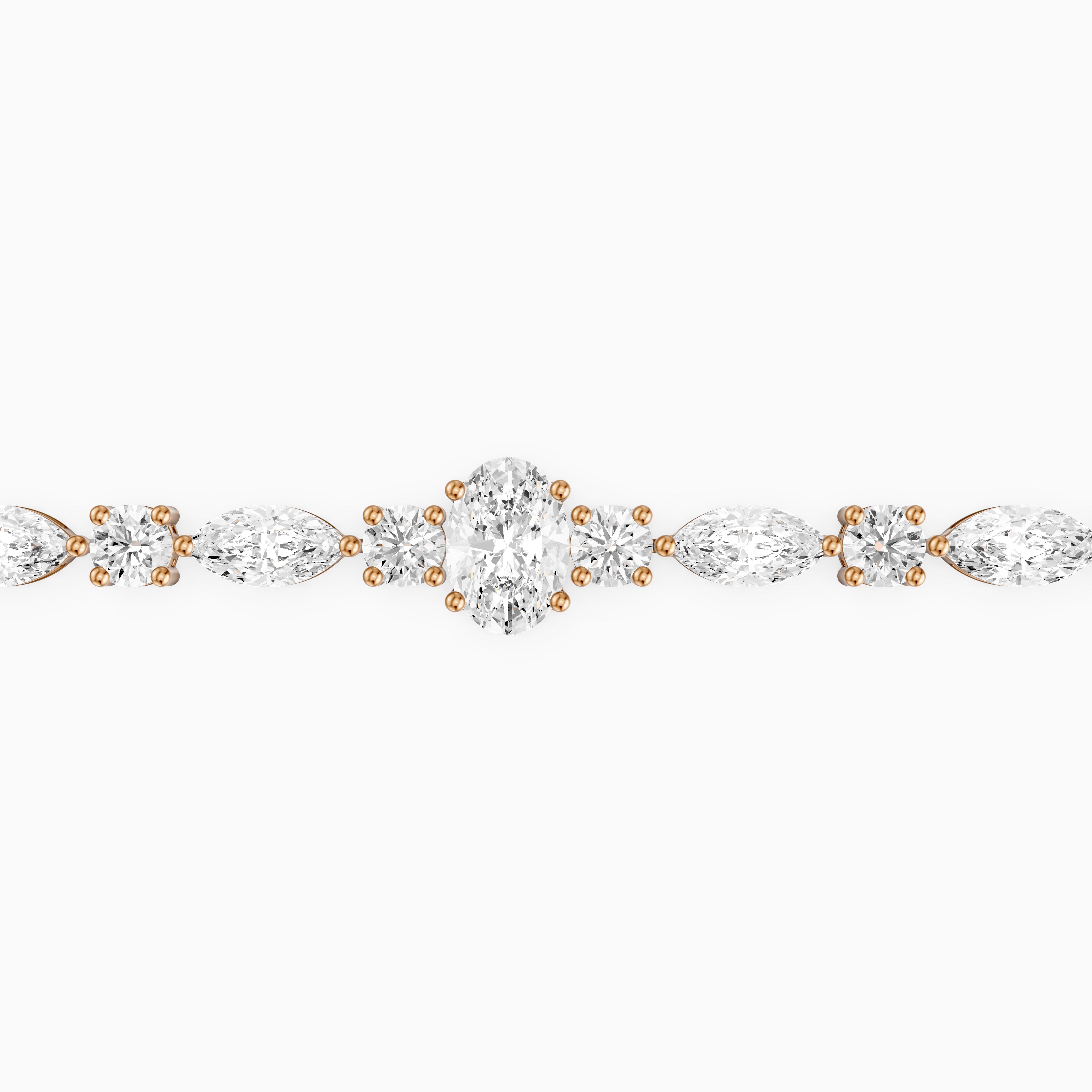 Elina Oval, Round and Marquise Lab Grown Diamond Tennis Bracelet