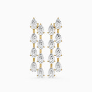 Eadie Cascading Pear Shaped Lab Grown Diamond Dangle Earrings