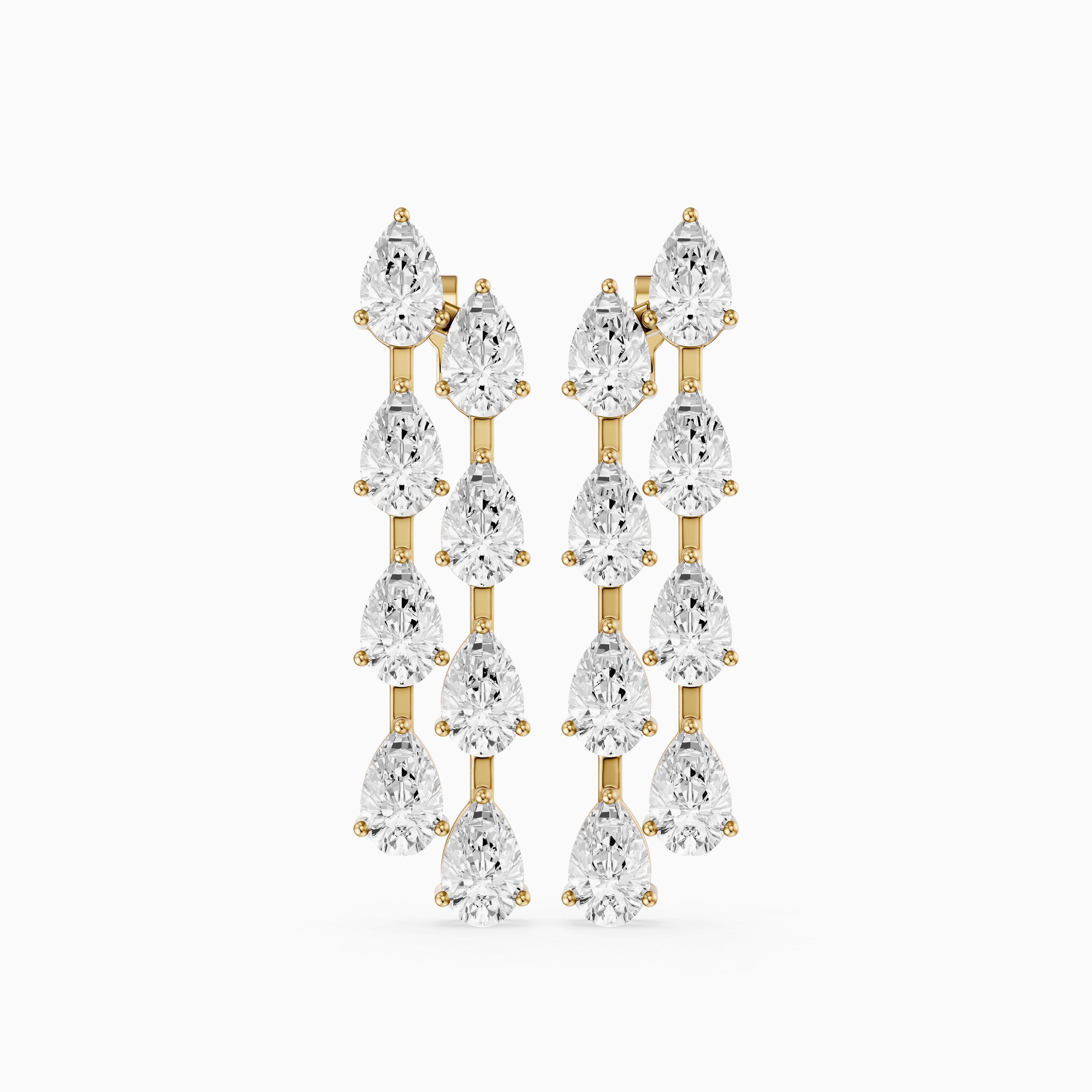 Eadie Cascading Pear Shaped Lab Grown Diamond Dangle Earrings