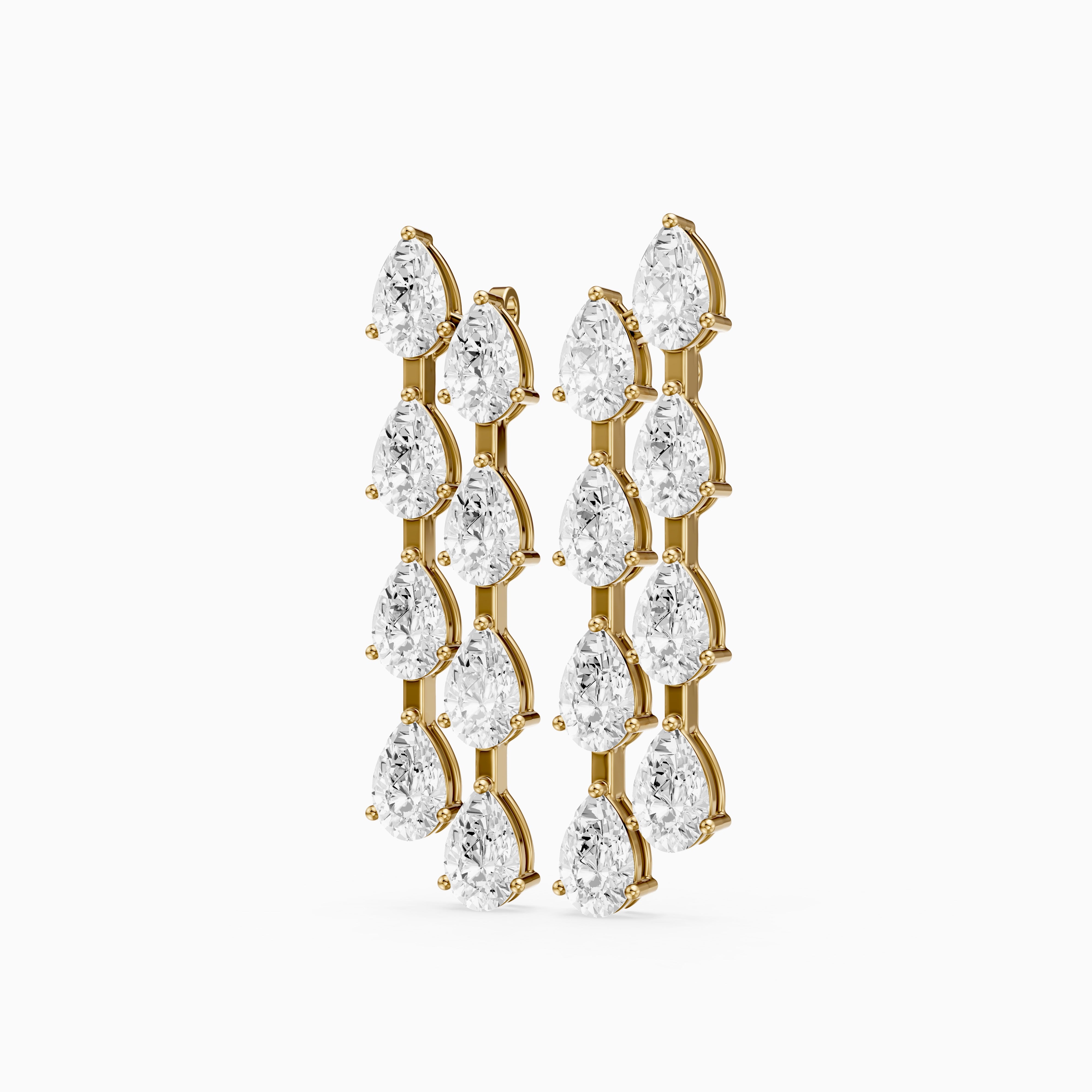 Eadie Cascading Pear Shaped Lab Grown Diamond Dangle Earrings