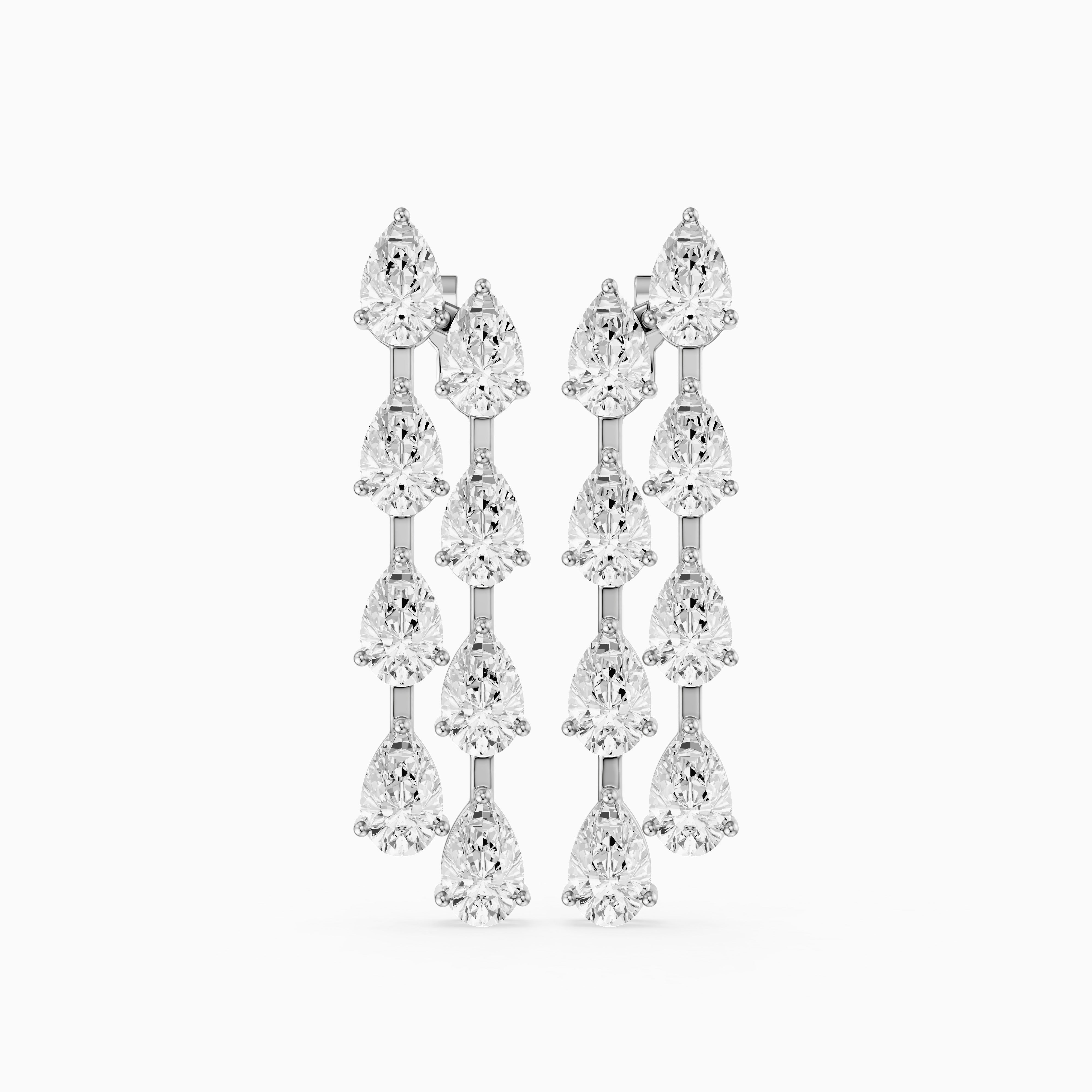 Eadie Cascading Pear Shaped Lab Grown Diamond Dangle Earrings