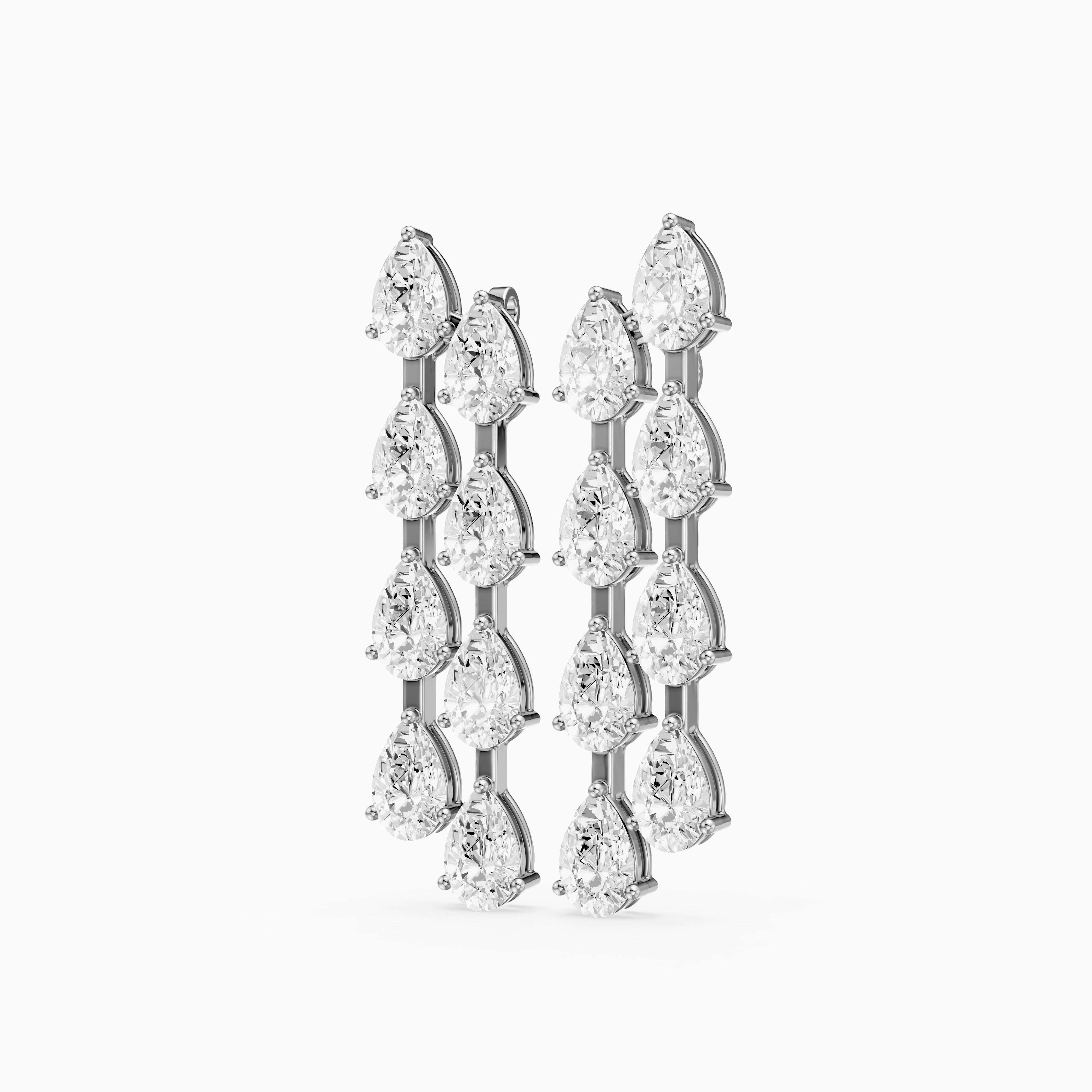 Eadie Cascading Pear Shaped Lab Grown Diamond Dangle Earrings