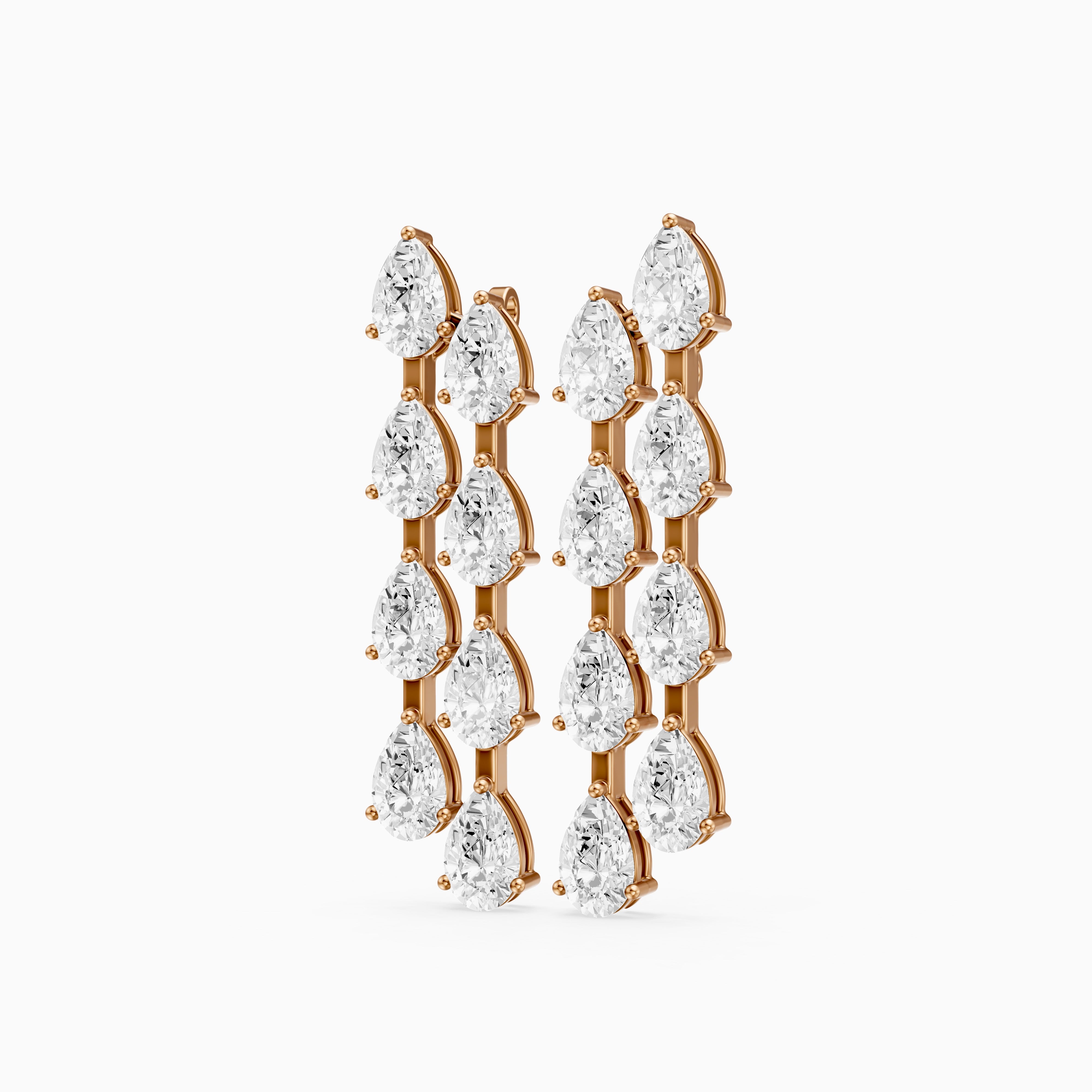 Eadie Cascading Pear Shaped Lab Grown Diamond Dangle Earrings