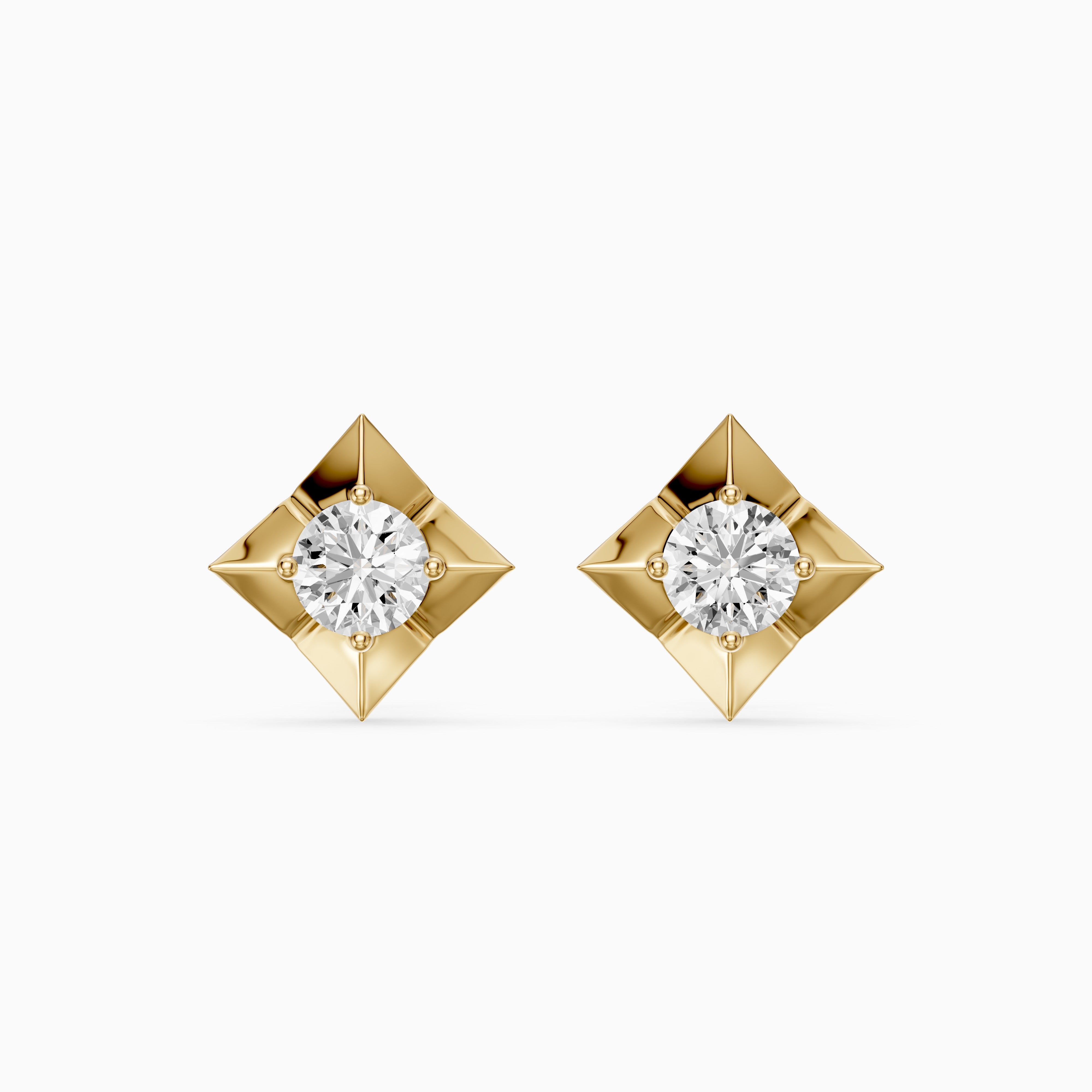 Xanthe Round Lab Grown Diamond Four Prong Solitaire Stud Earrings