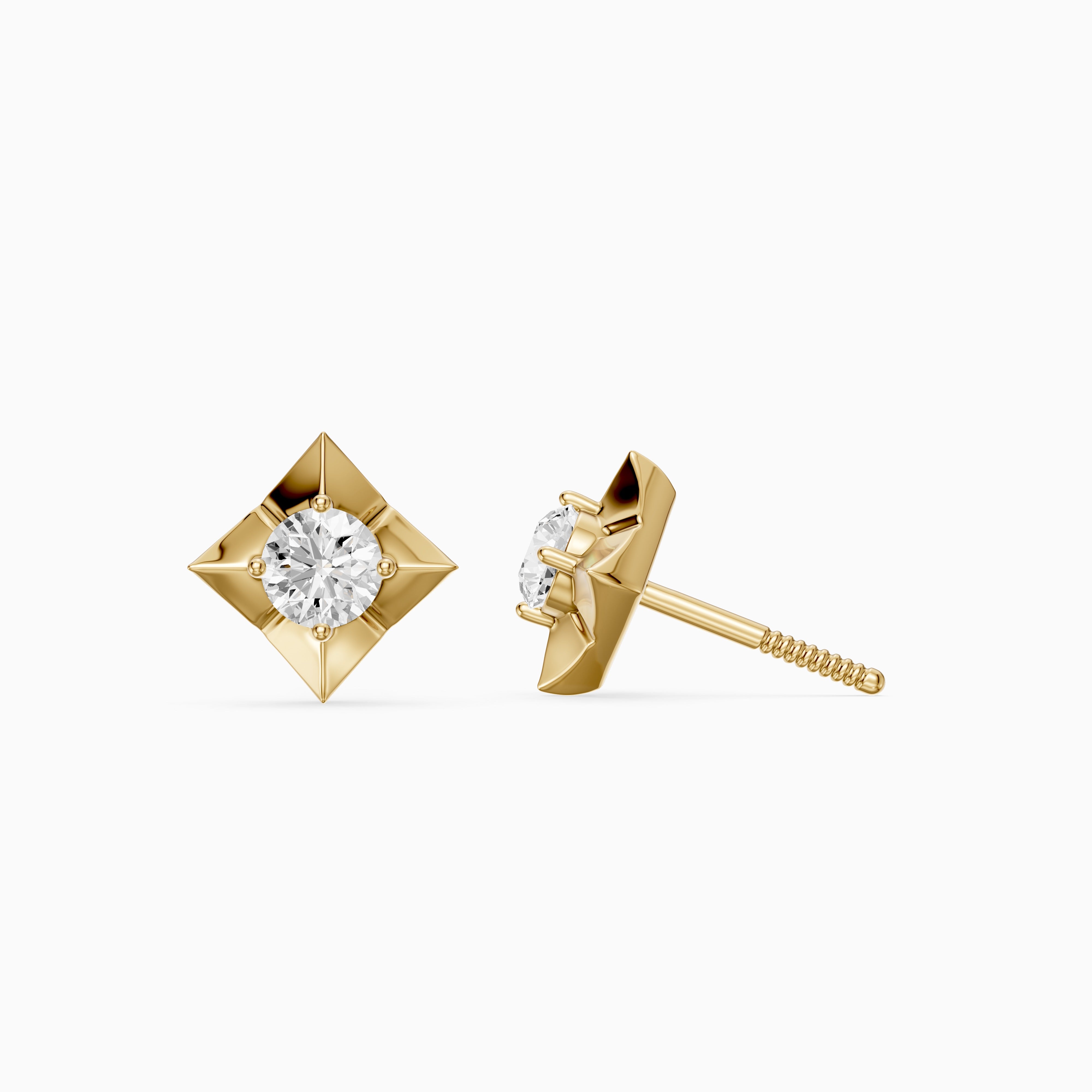 Xanthe Round Lab Grown Diamond Four Prong Solitaire Stud Earrings