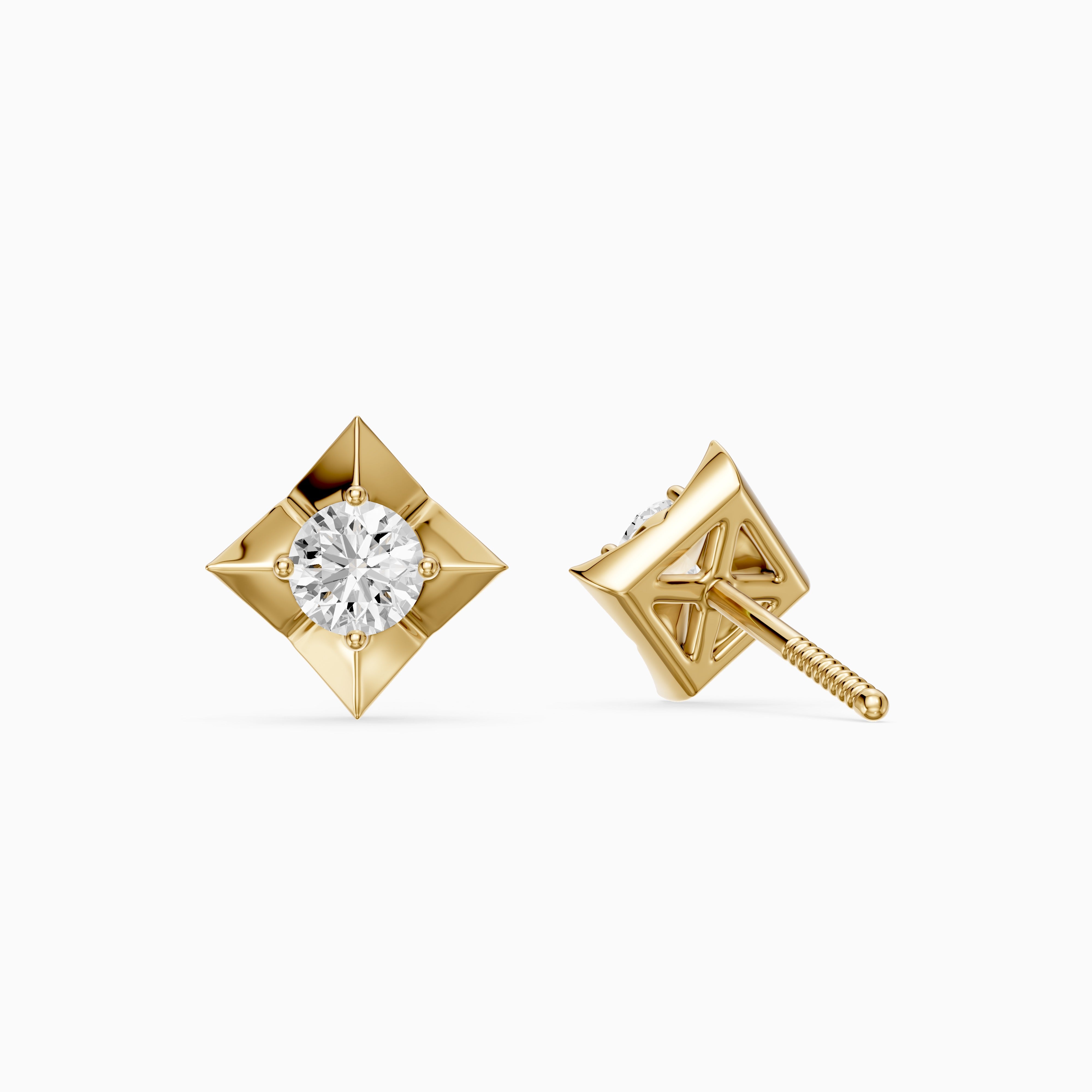 Xanthe Round Lab Grown Diamond Four Prong Solitaire Stud Earrings