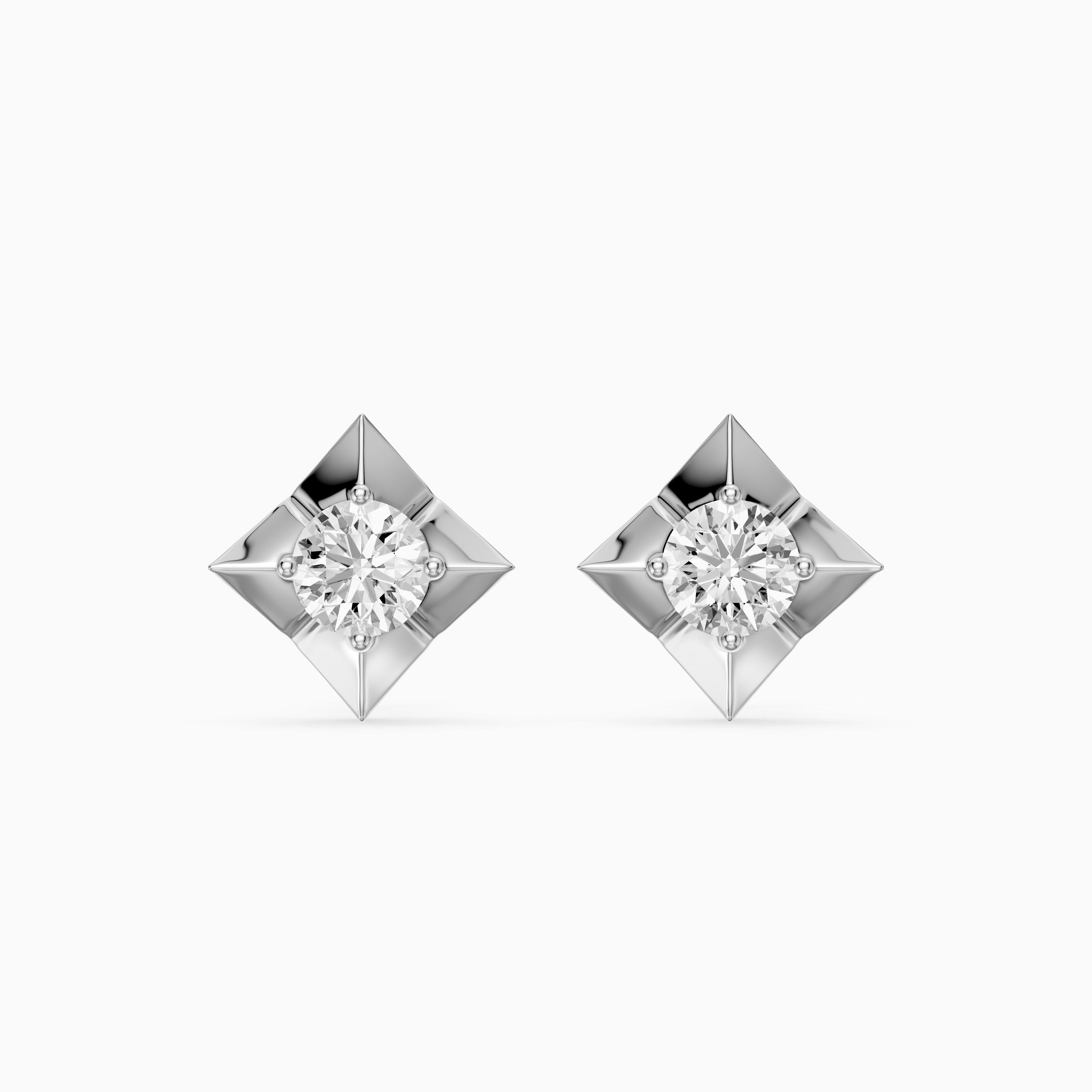 Xanthe Round Lab Grown Diamond Four Prong Solitaire Stud Earrings