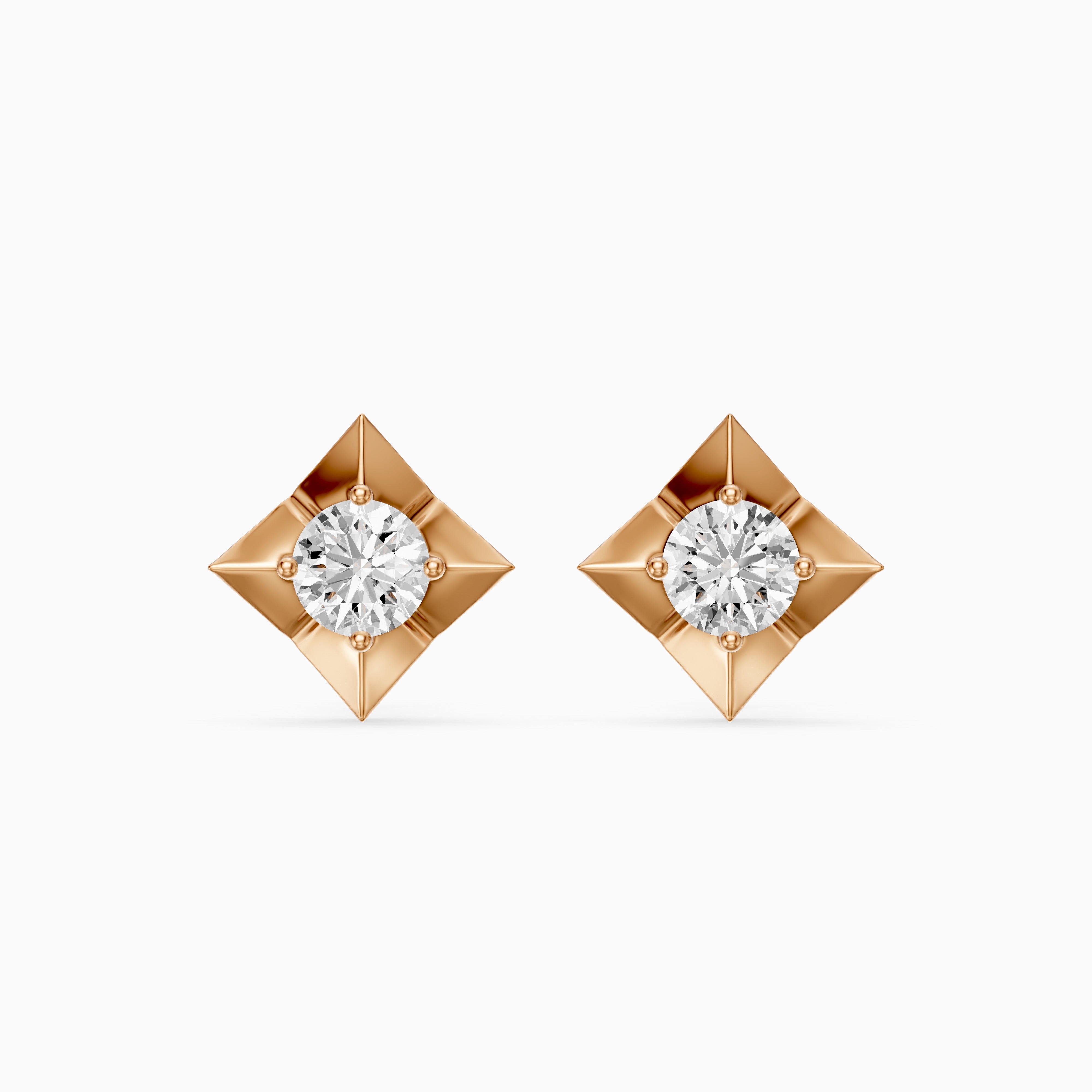 Xanthe Round Lab Grown Diamond Four Prong Solitaire Stud Earrings