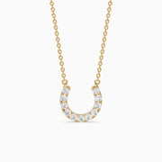 Amina Round Cut Lab Grown Diamond Horseshoe Pendant