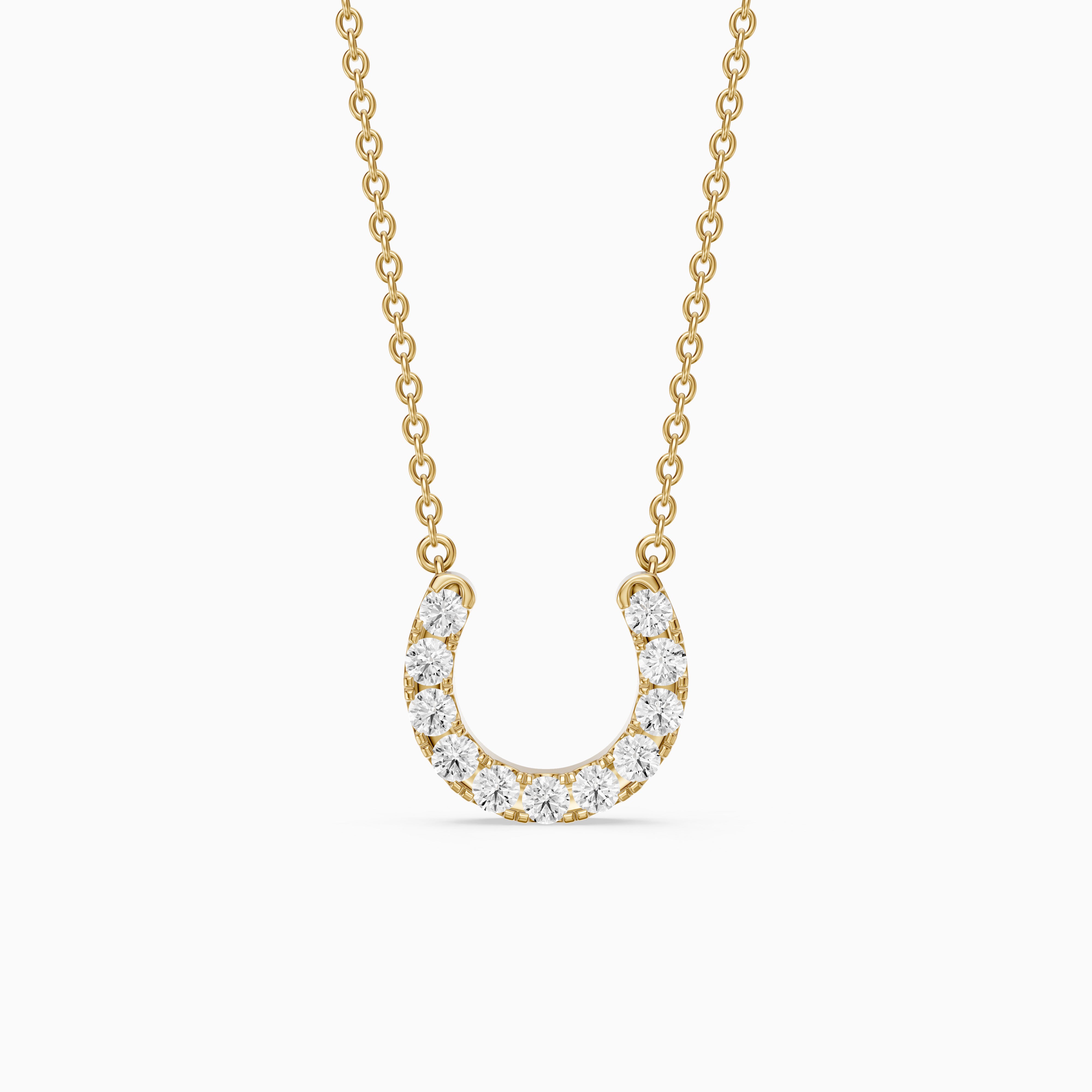 Amina Round Cut Lab Grown Diamond Horseshoe Pendant