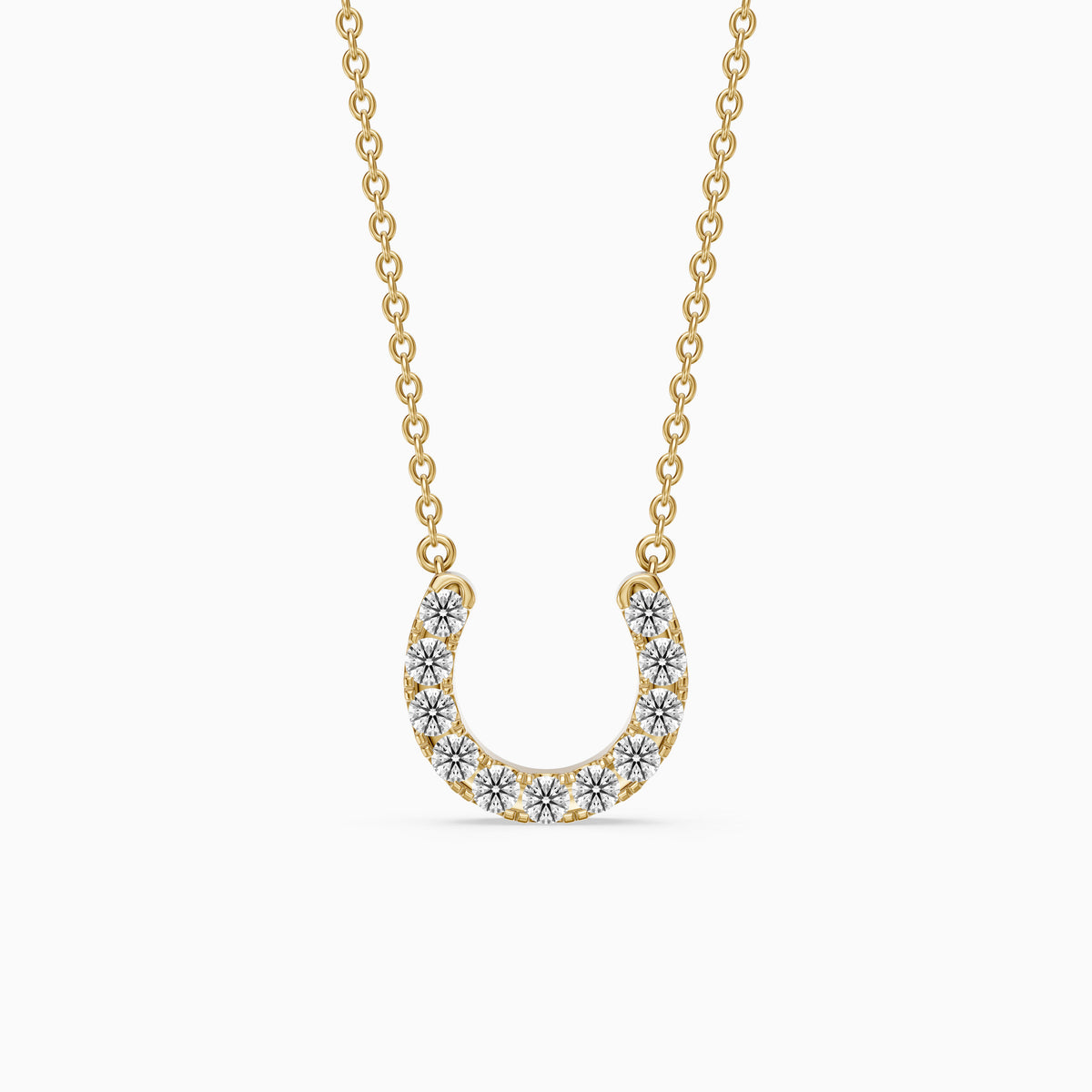 Amina Round Cut Lab Grown Diamond Horseshoe Pendant