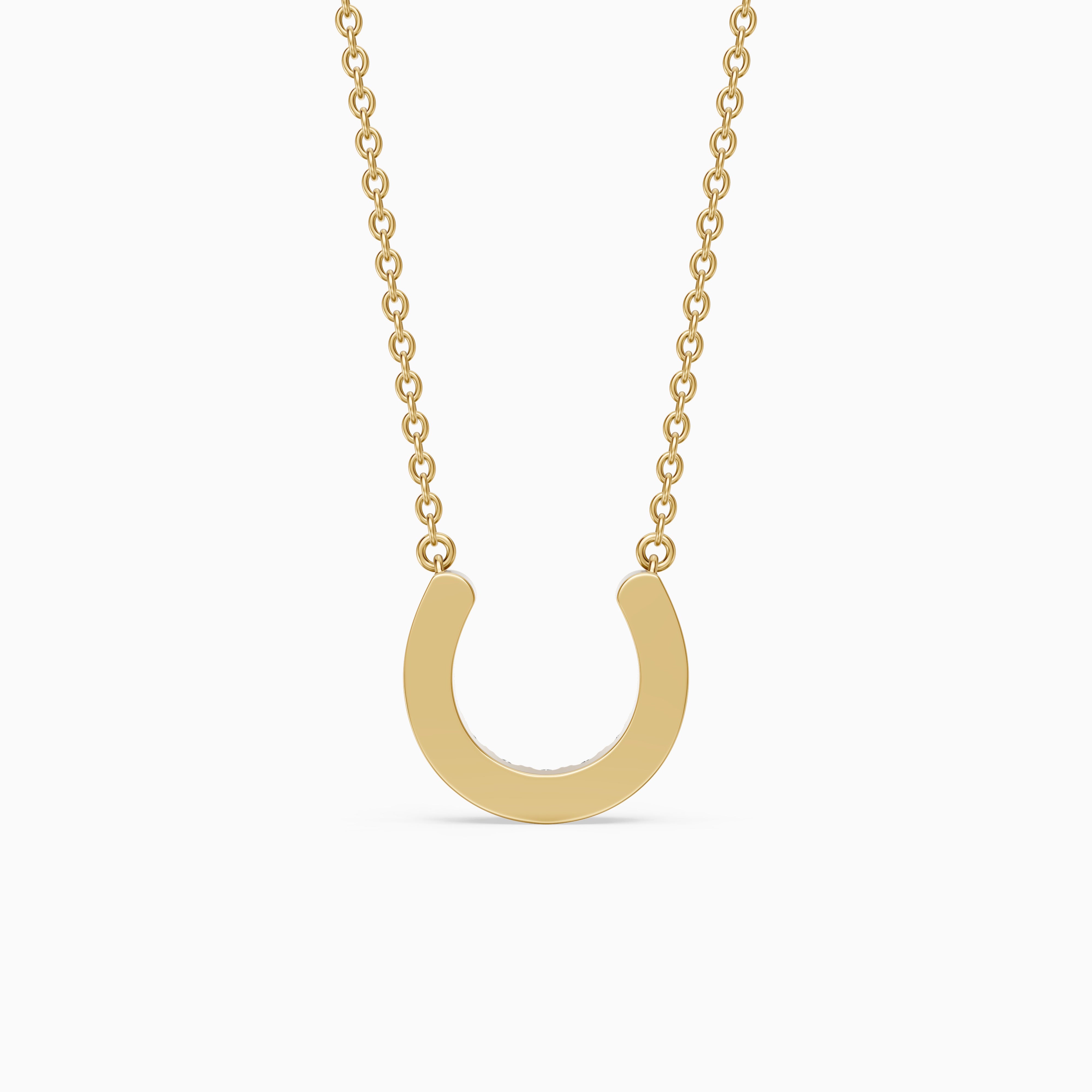 Amina Round Cut Lab Grown Diamond Horseshoe Pendant