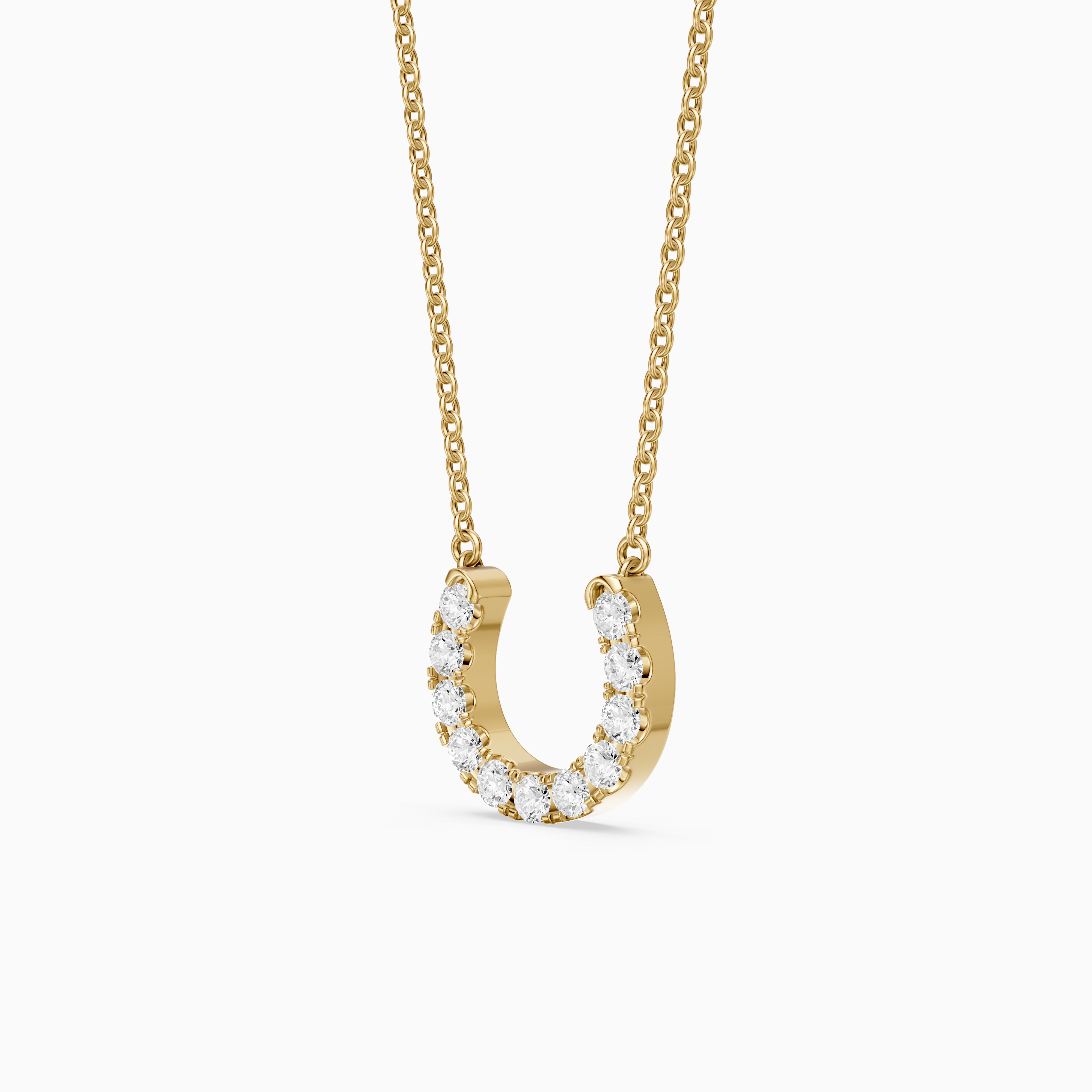 Amina Round Cut Lab Grown Diamond Horseshoe Pendant