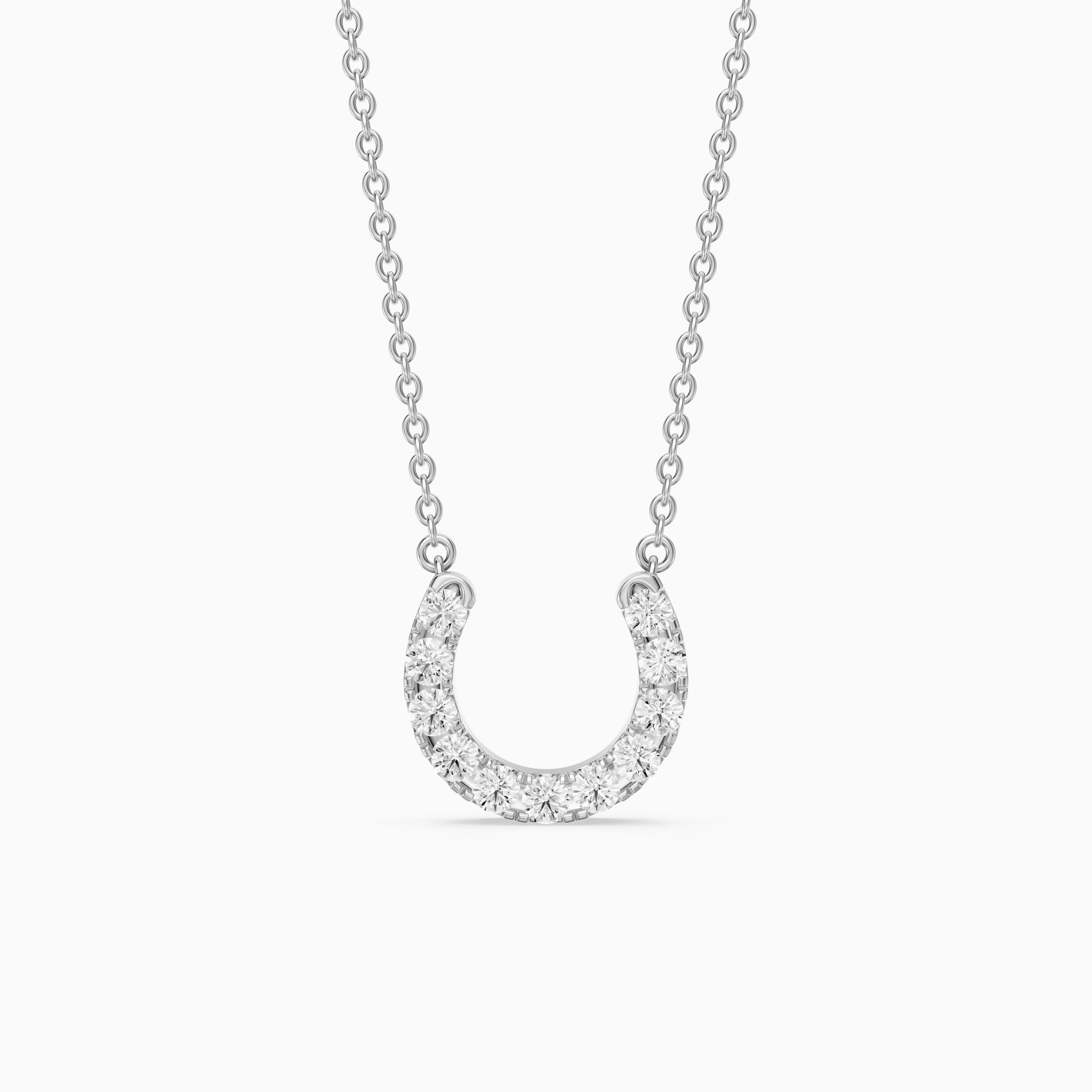 Amina Round Cut Lab Grown Diamond Horseshoe Pendant