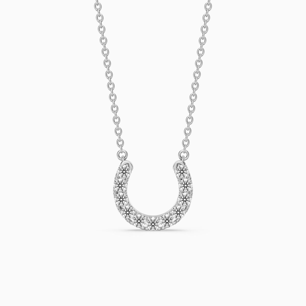 Amina Round Cut Lab Grown Diamond Horseshoe Pendant