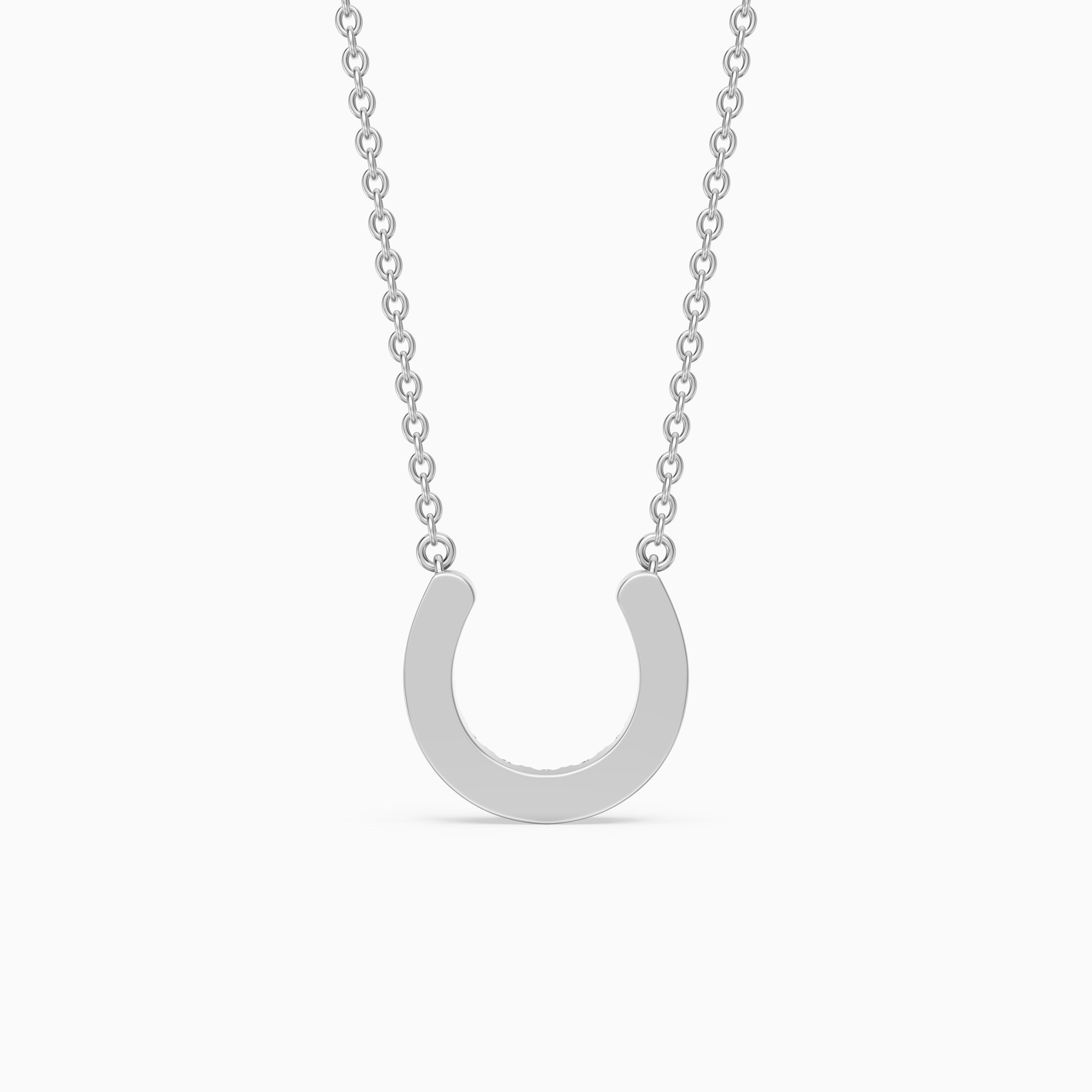 Amina Round Cut Lab Grown Diamond Horseshoe Pendant
