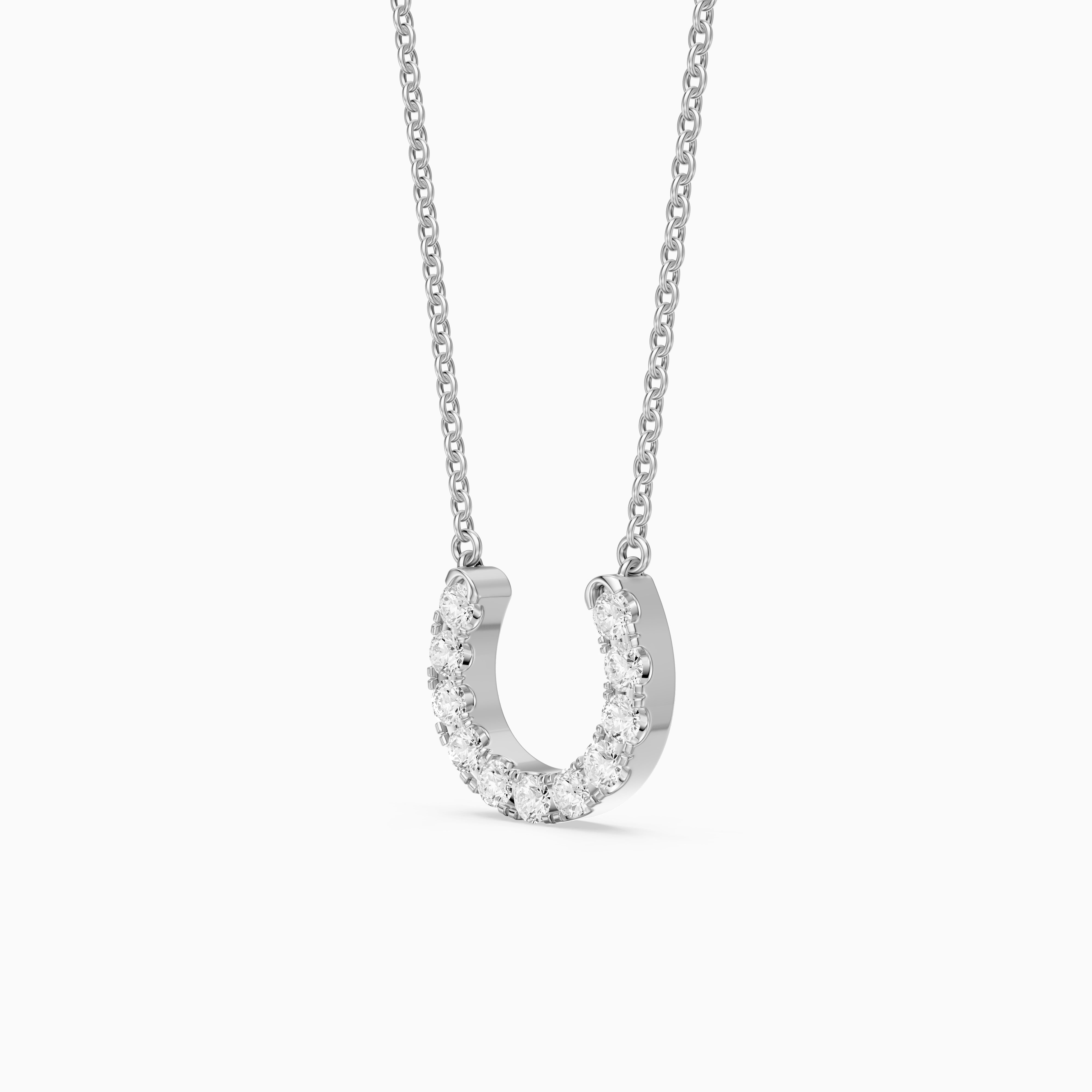 Amina Round Cut Lab Grown Diamond Horseshoe Pendant